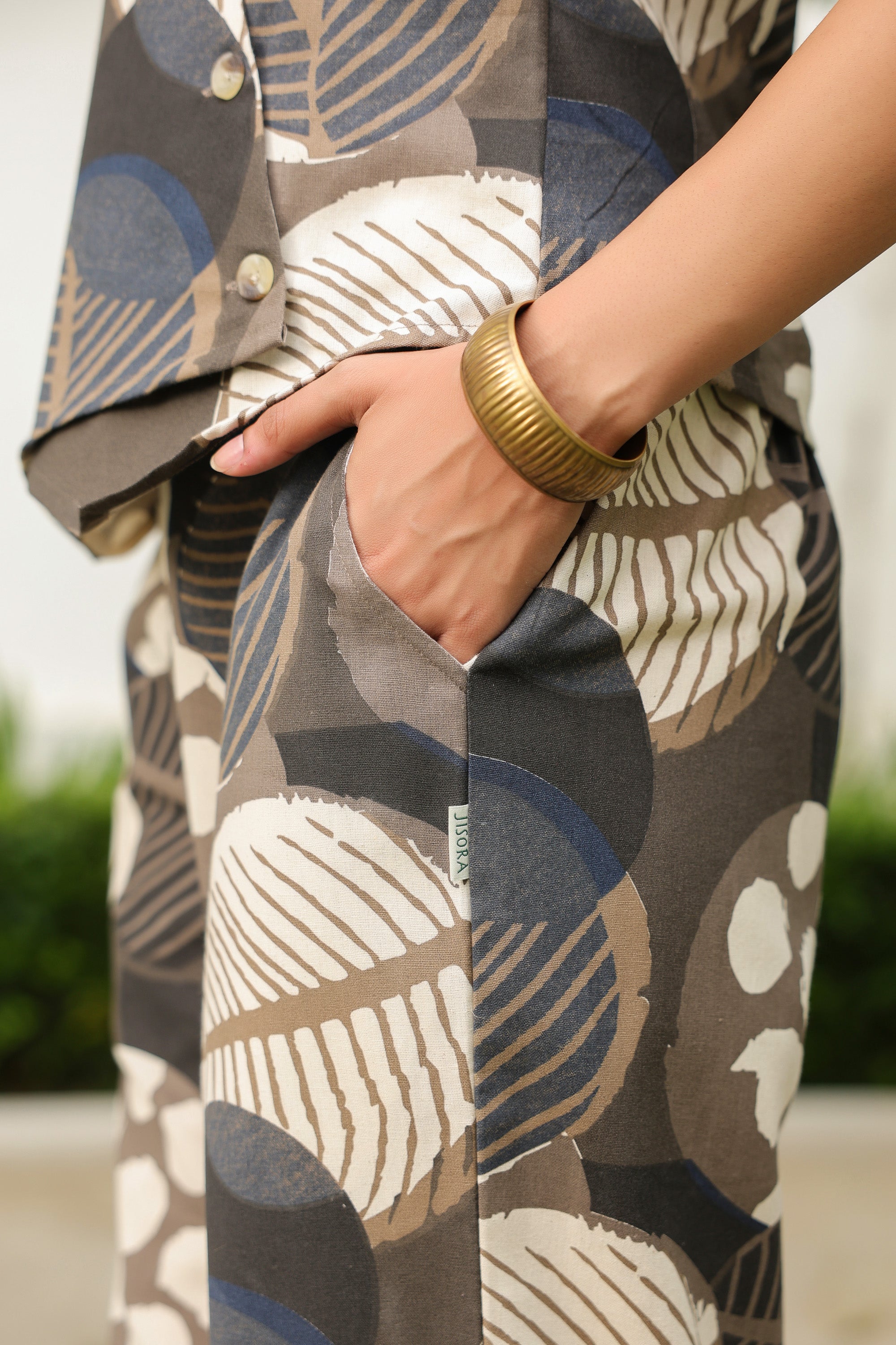 Brown Polka Dot Sleeveless Cotton Flex Co-ord Set