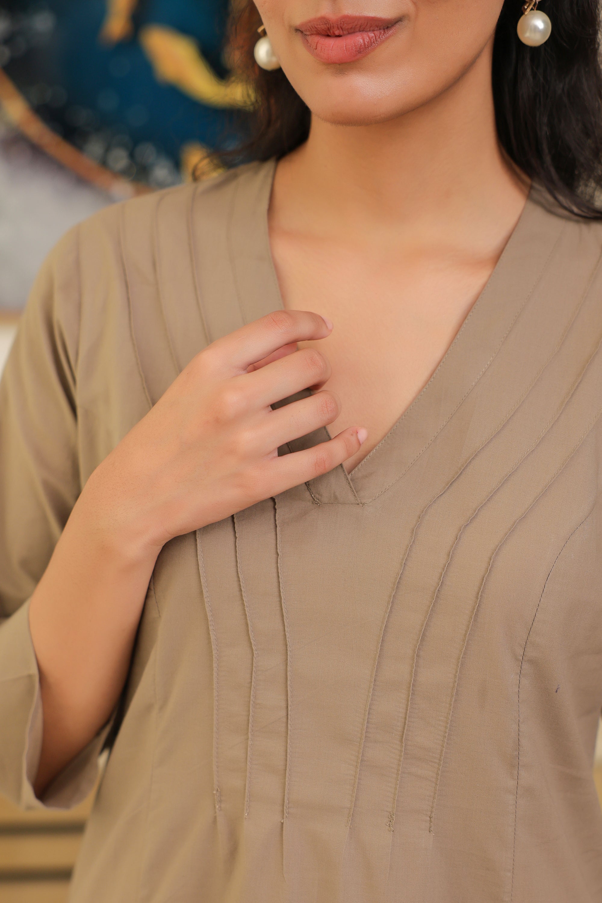 Solid Grey Taupe Cotton Co-ord Set