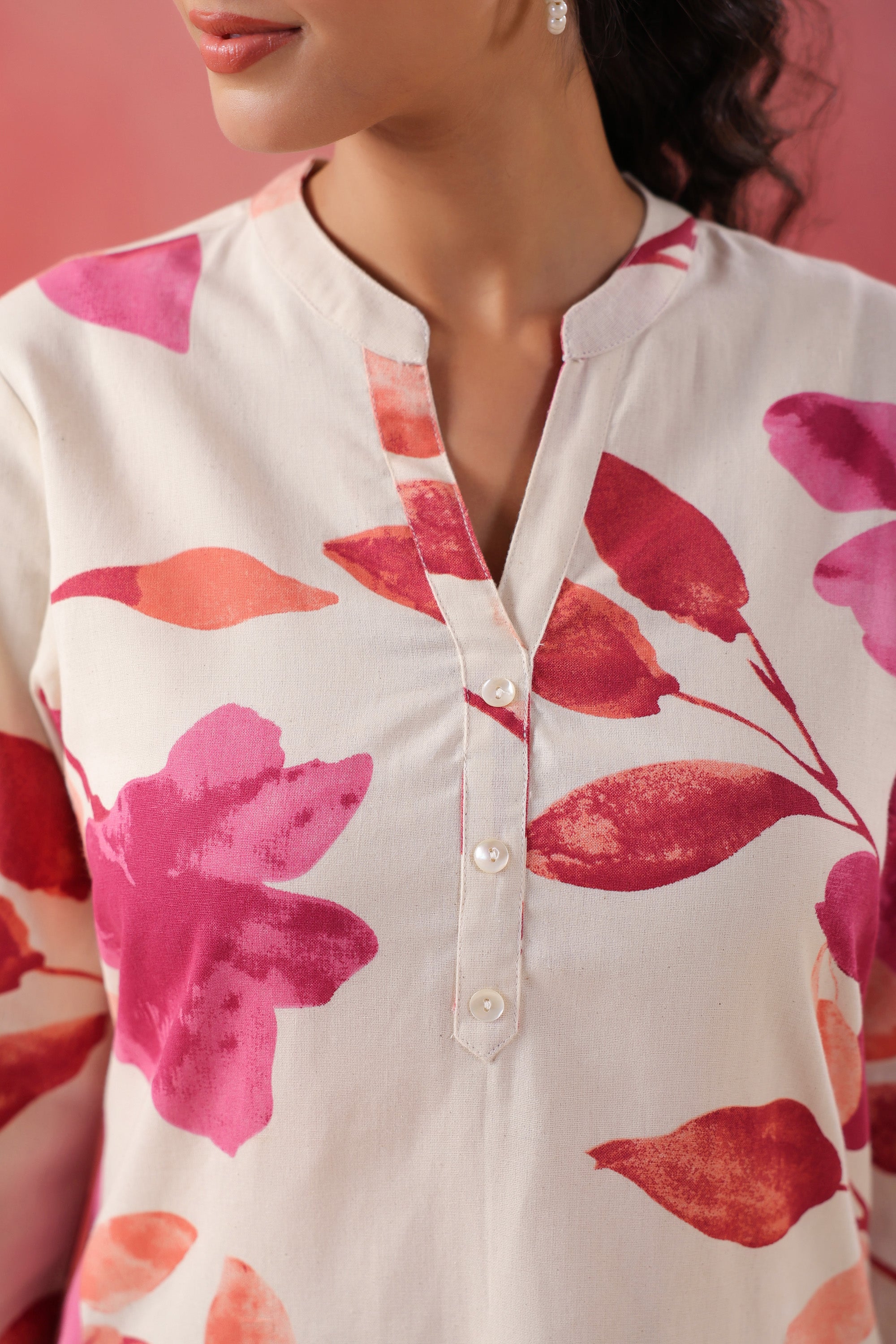 Blush Bloom Pink Printed Cotton Flex Top