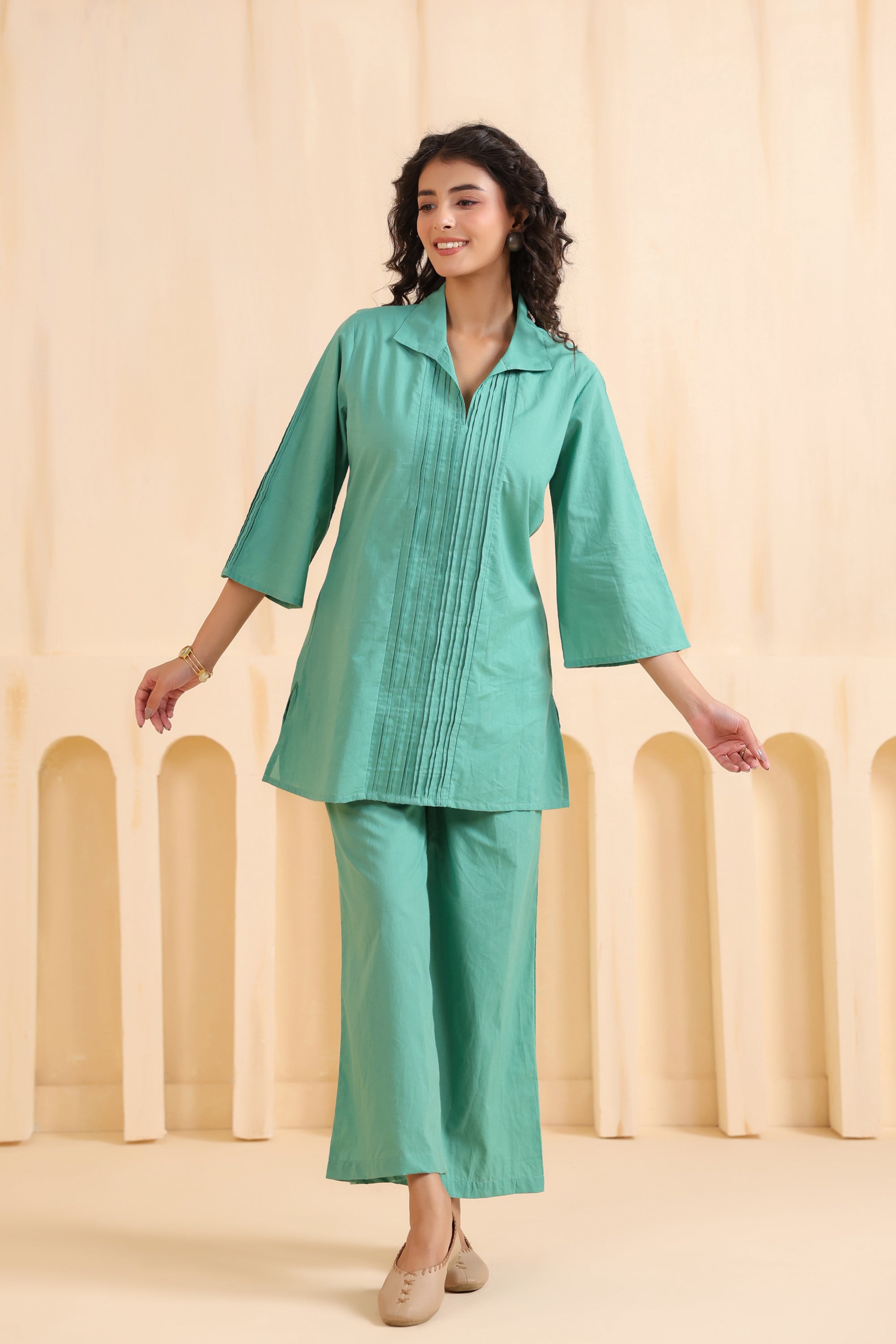 Seafoam Ease Cotton Co-ord Set