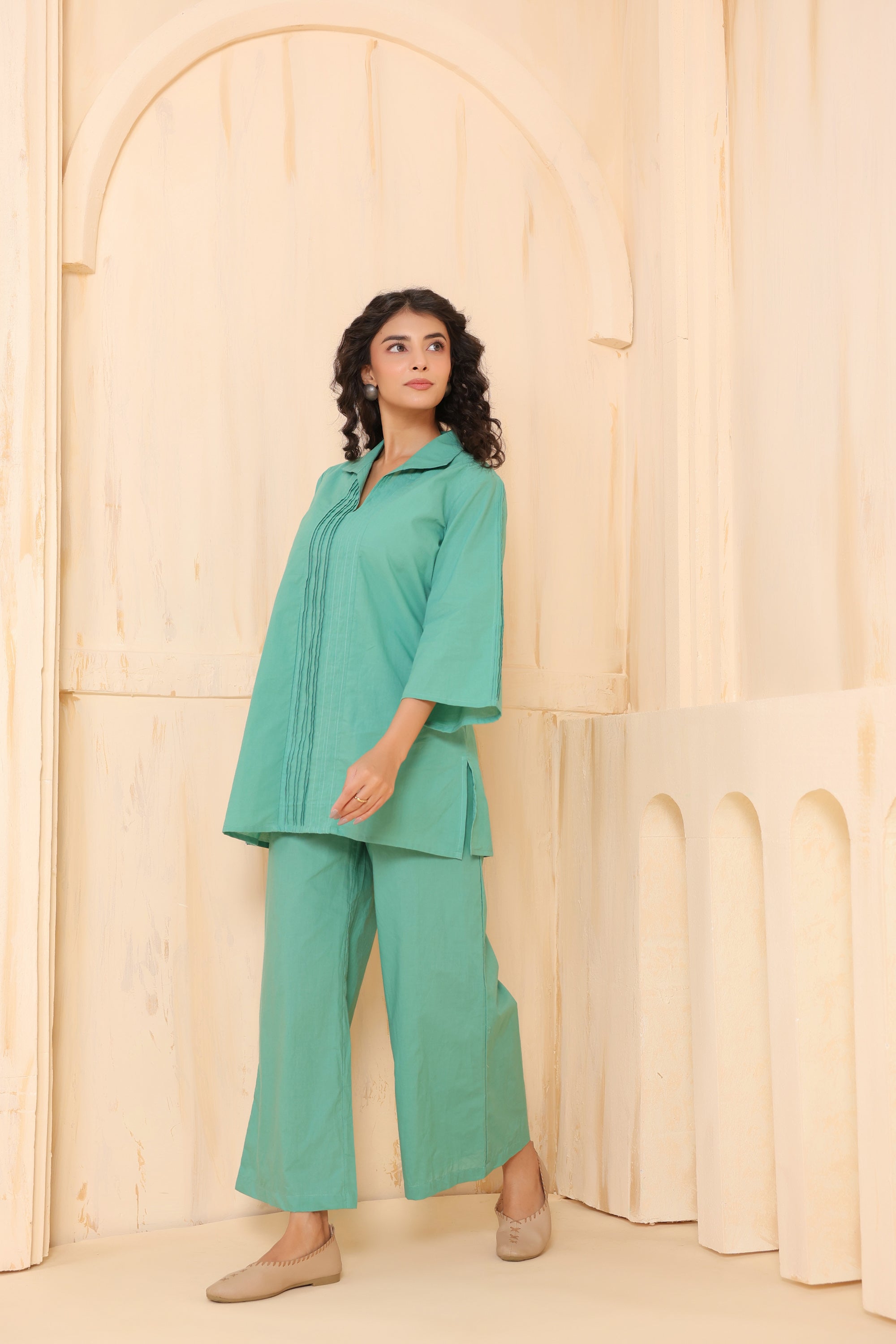 Seafoam Ease Cotton Co-ord Set