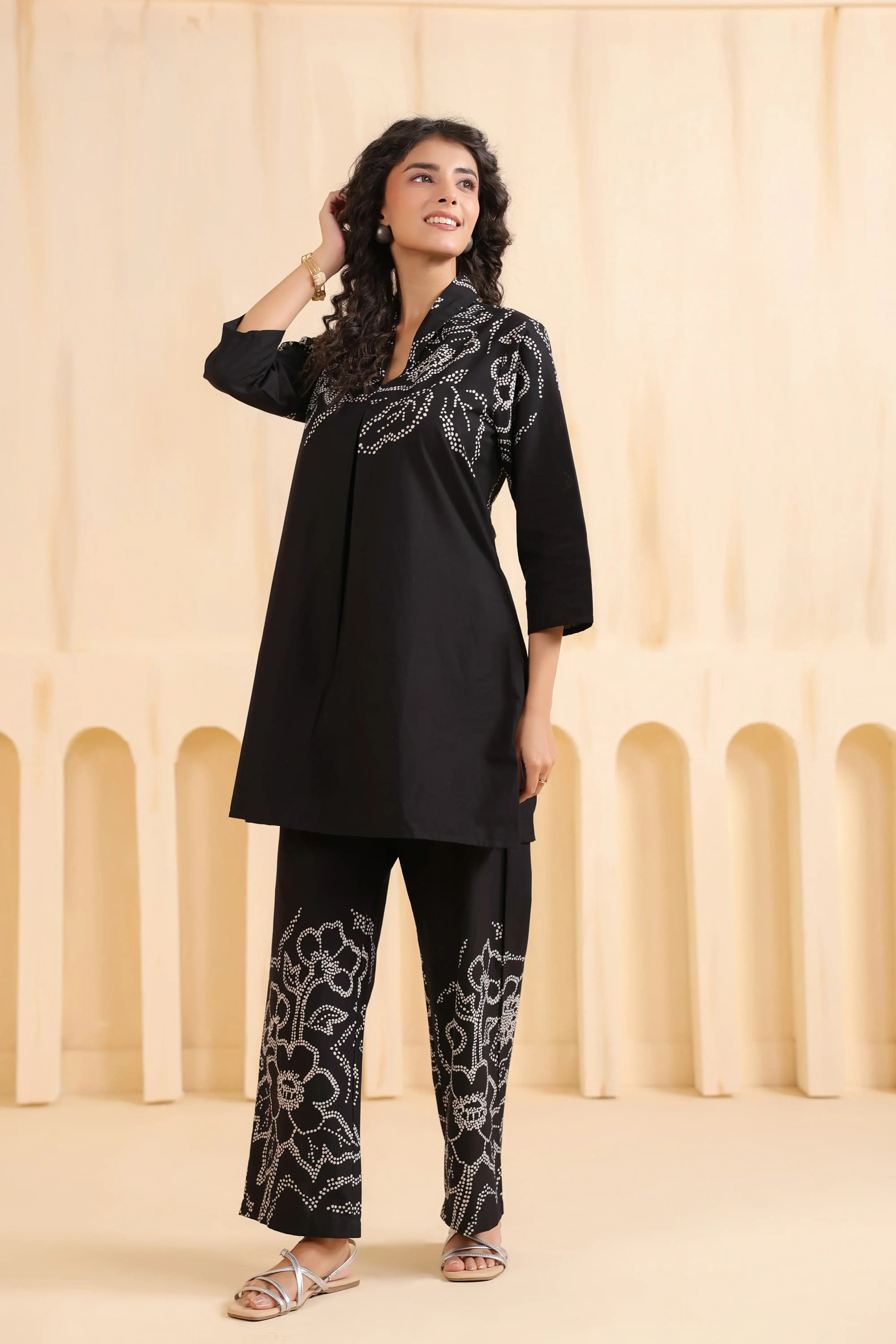 Noir Cotton Flora Co-ord Set