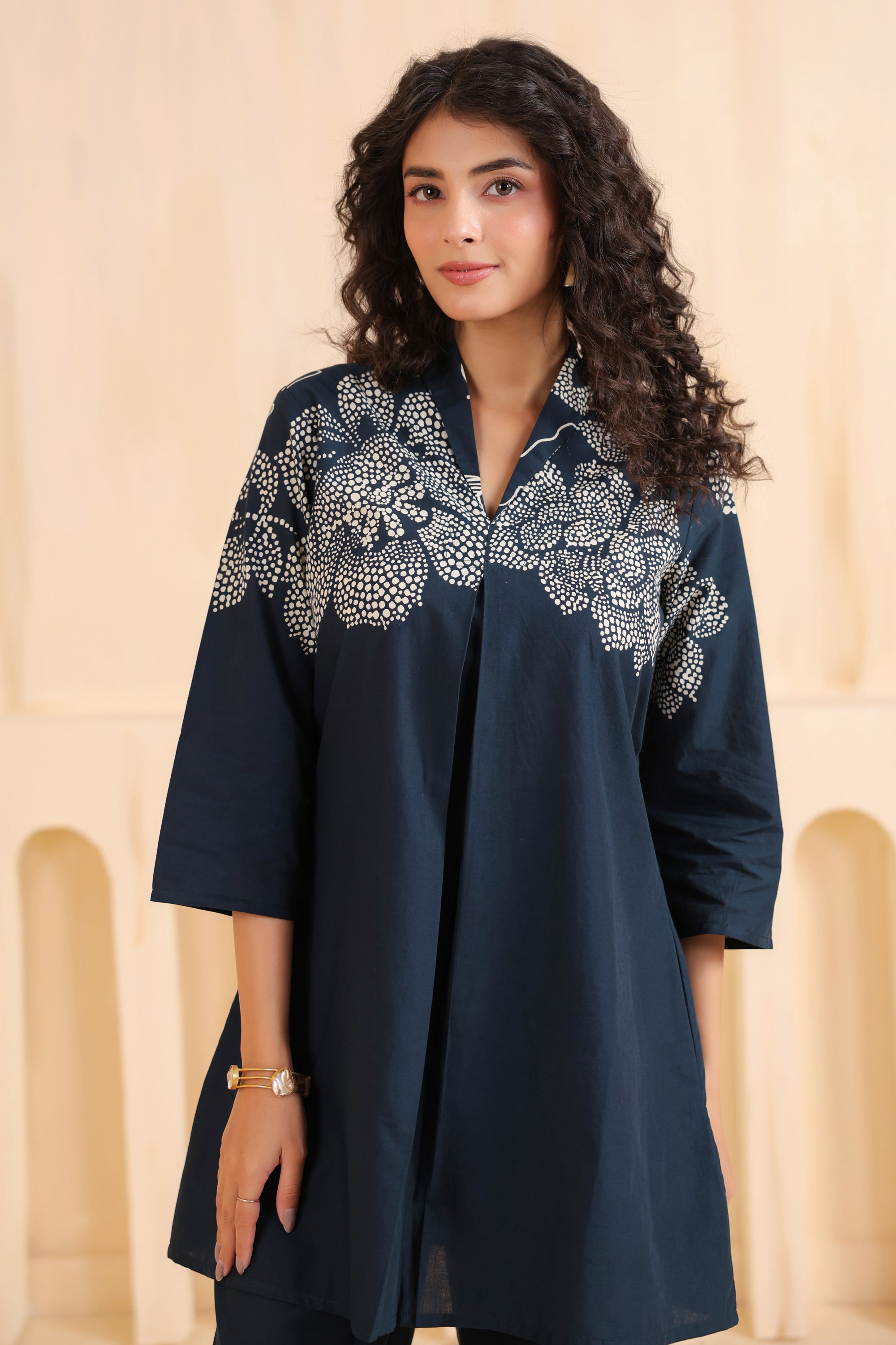 Indigo Bloom Printed Cotton Co-ord Set