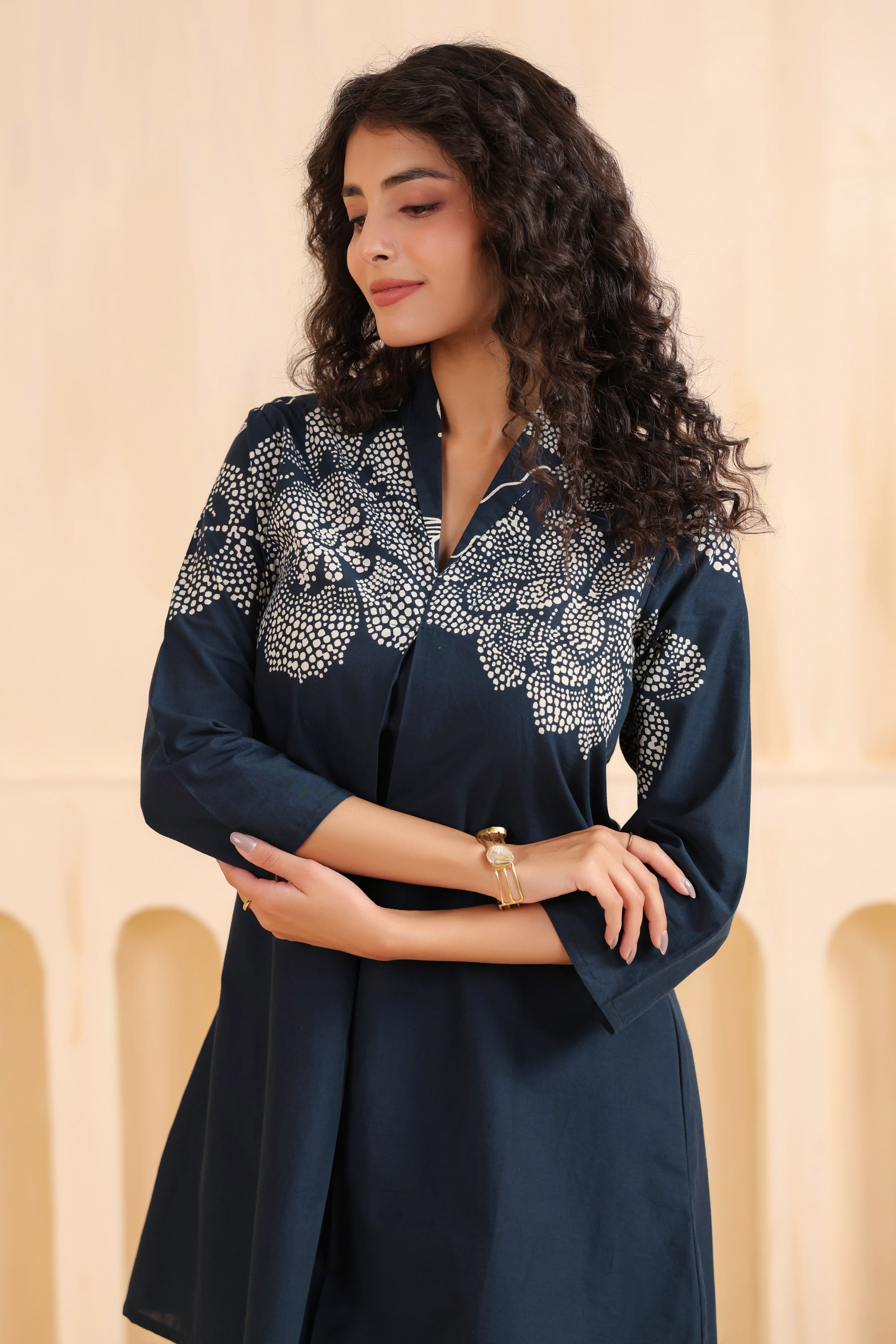 Indigo Bloom Printed Cotton Co-ord Set