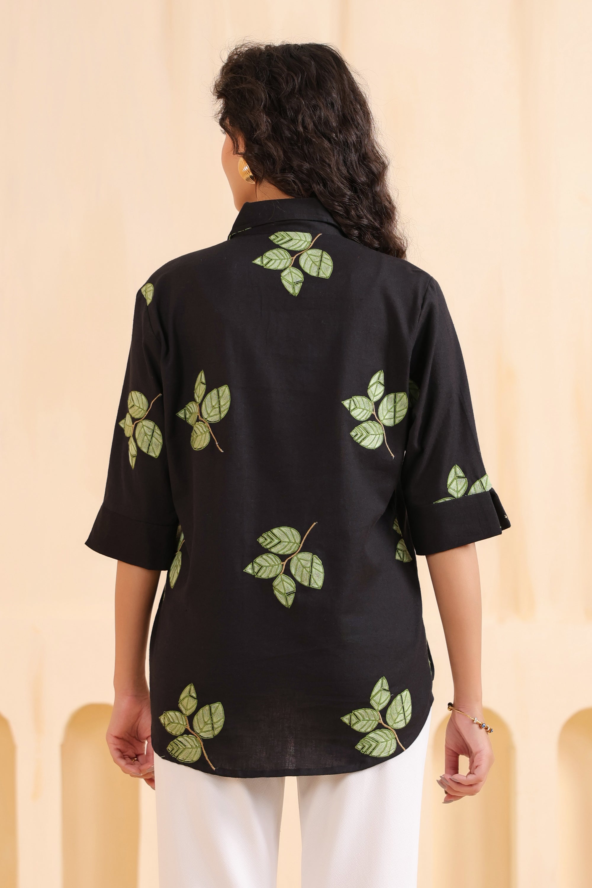 Midnight Leaf Luxe Cotton Flex Shirt