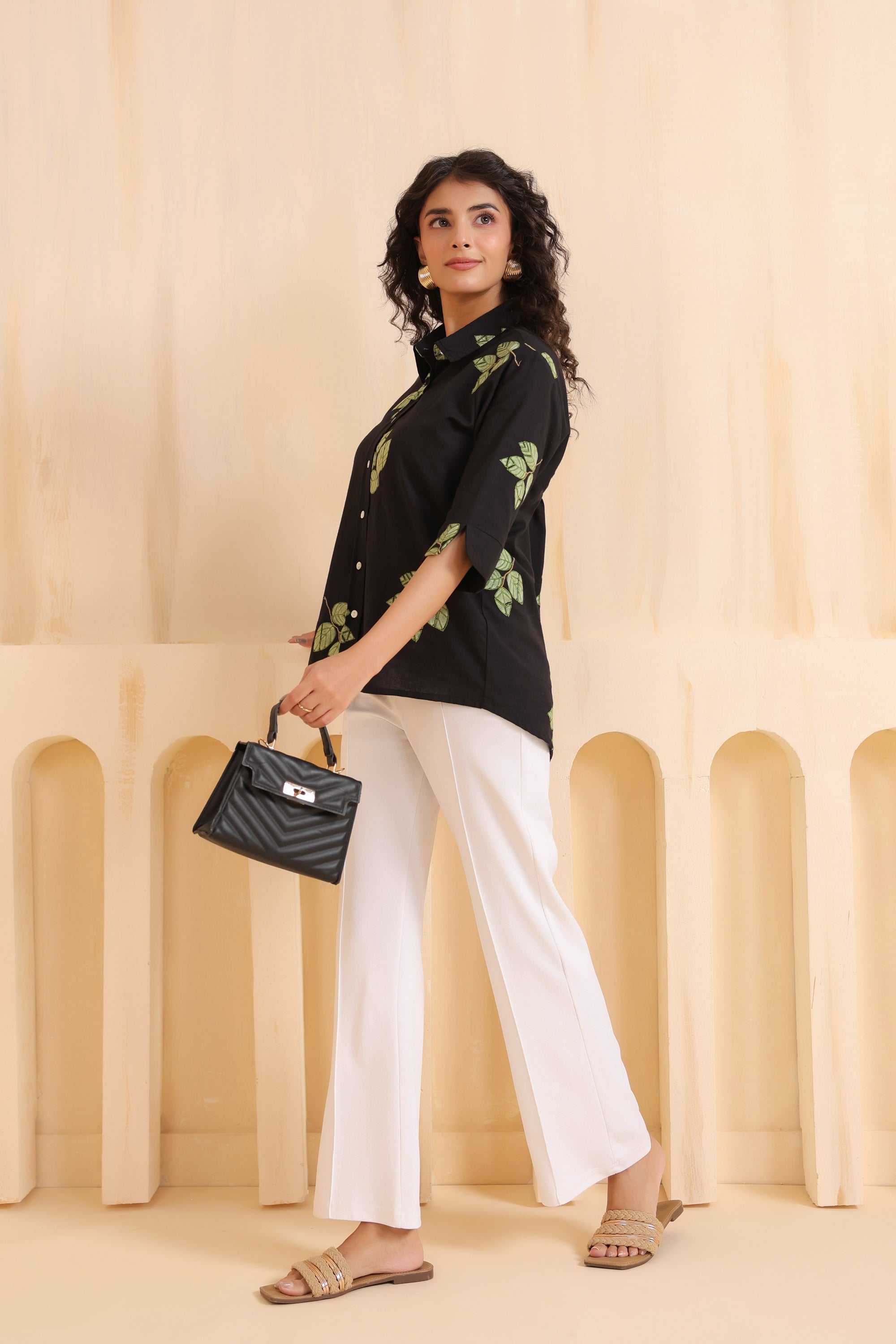 Midnight Leaf Luxe Cotton Flex Shirt