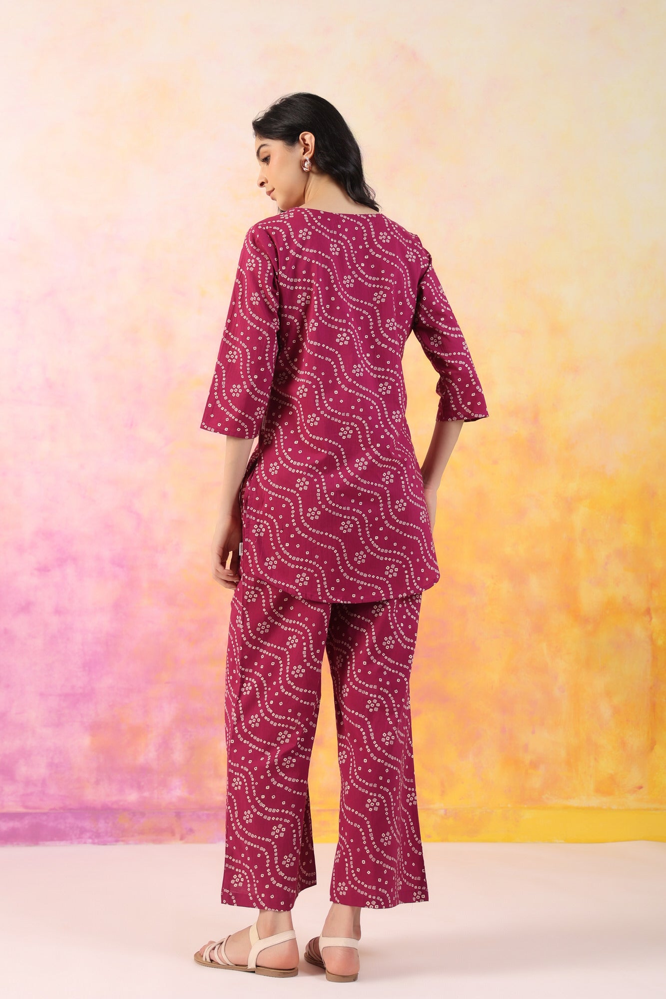 Cultural Charm Cotton Palazzo Loungewear Set