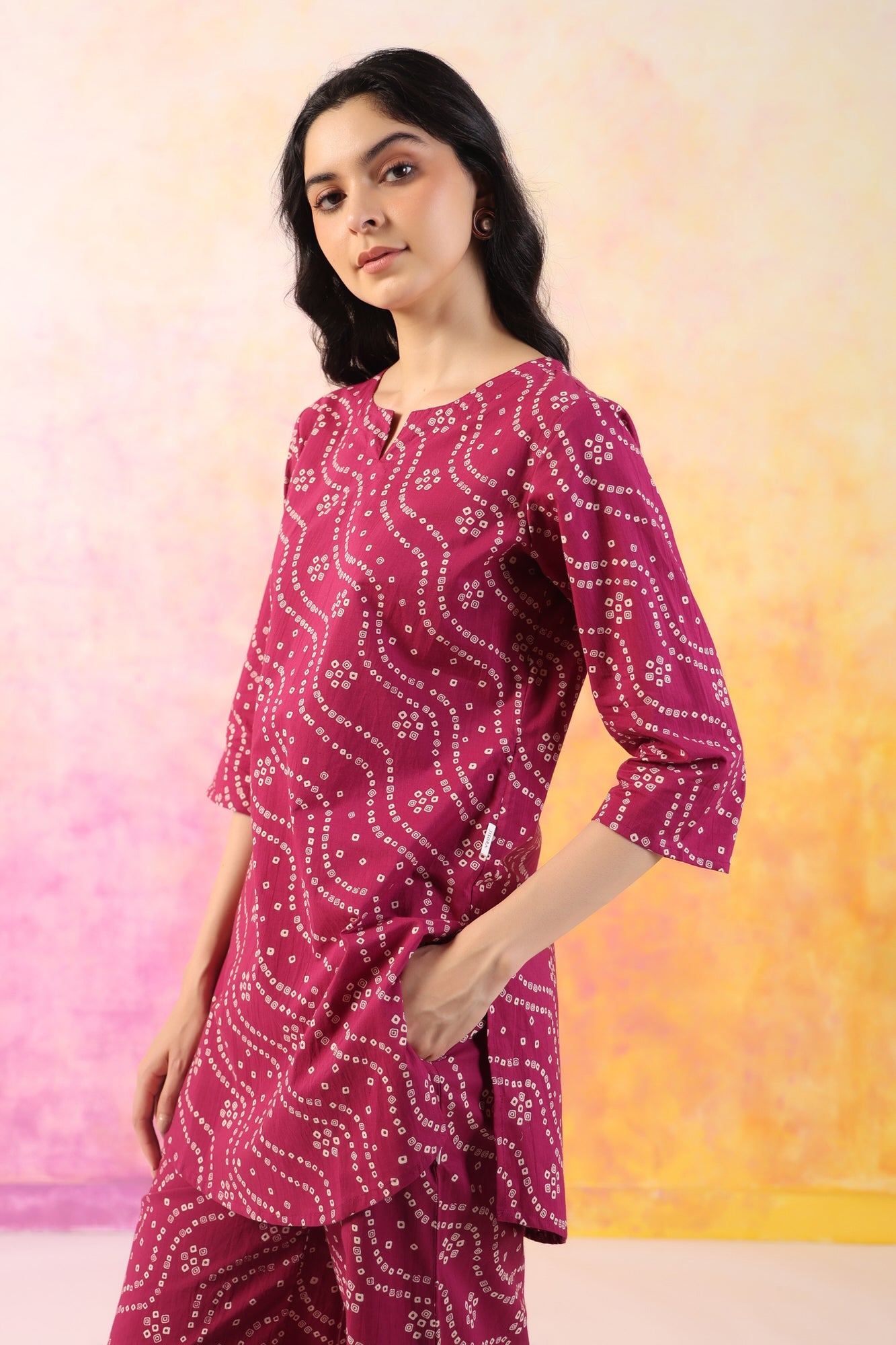 Cultural Charm Cotton Palazzo Loungewear Set