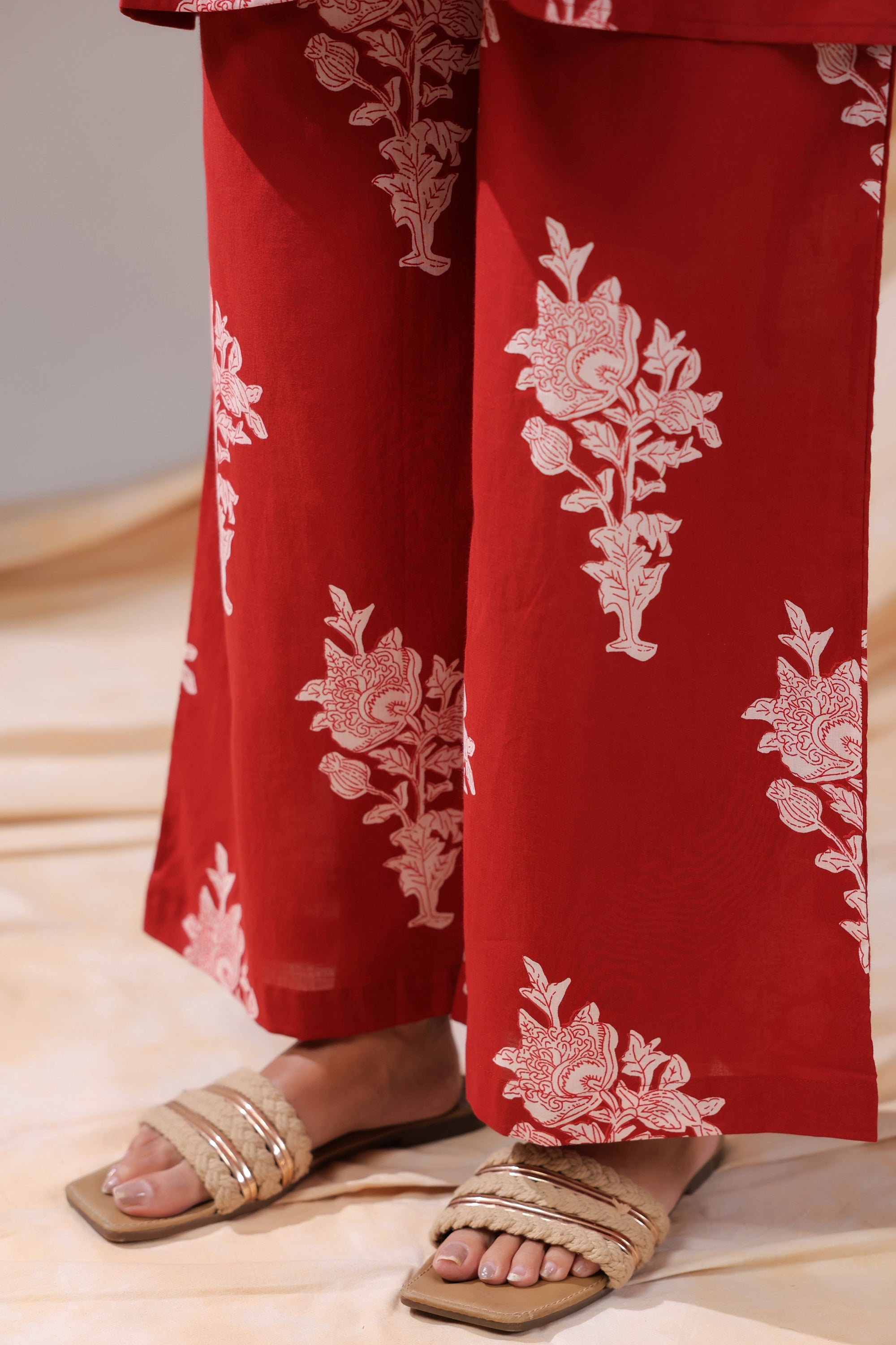 Crimson Vine Printed Cotton Co-ord Set