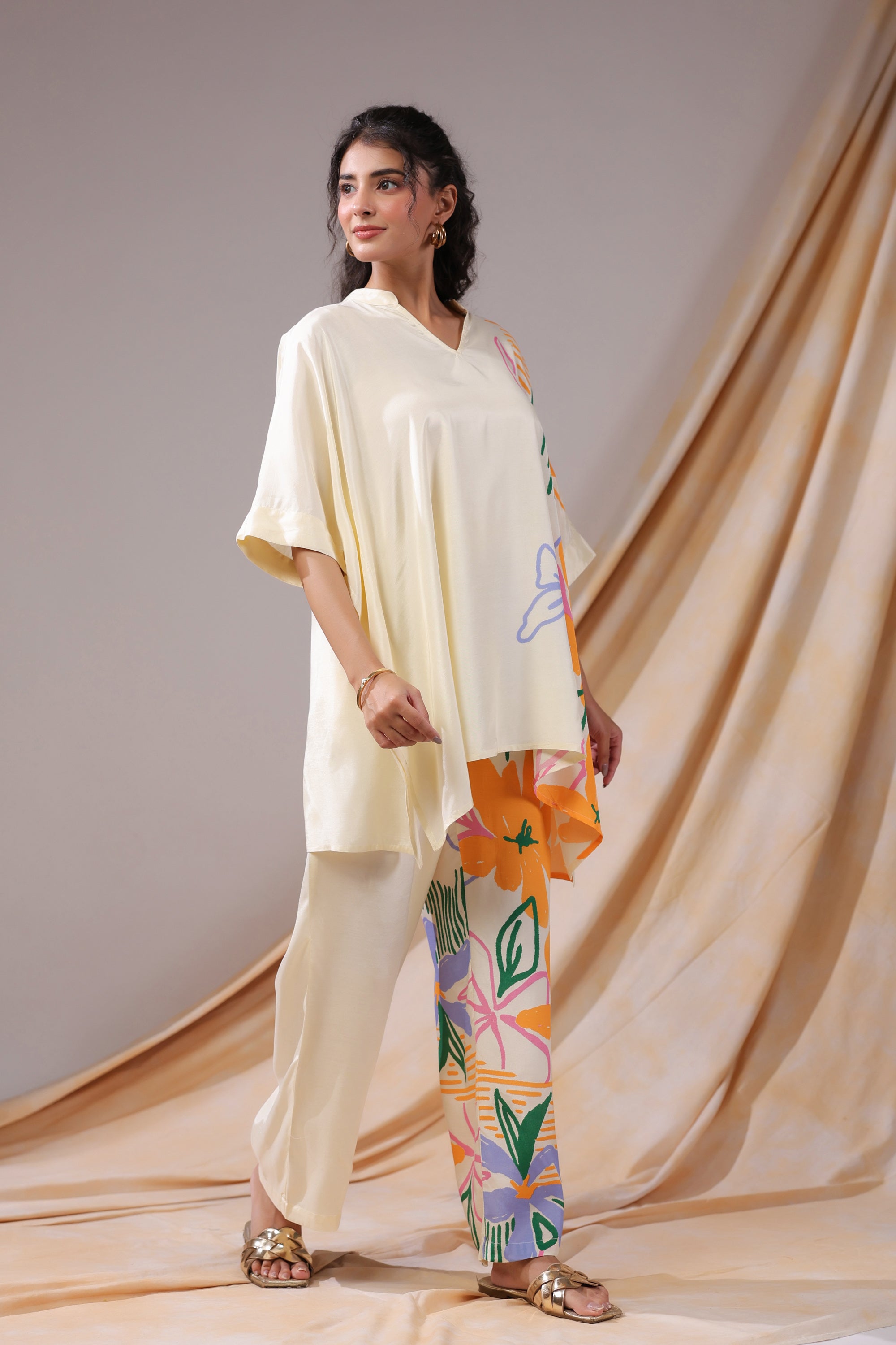 Tropical Canvas Russian Silk Co-ord Set