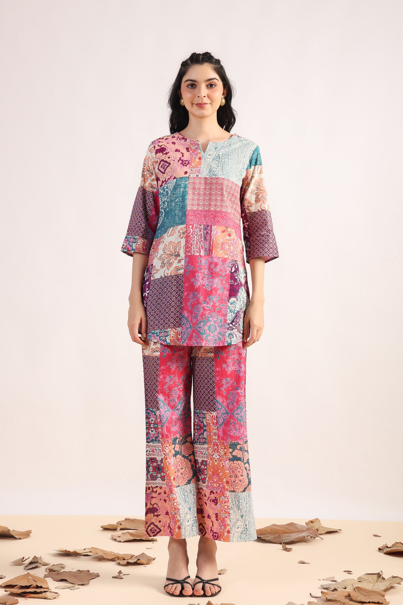 Jungle Gem Patch Palazzo Loungewear Set