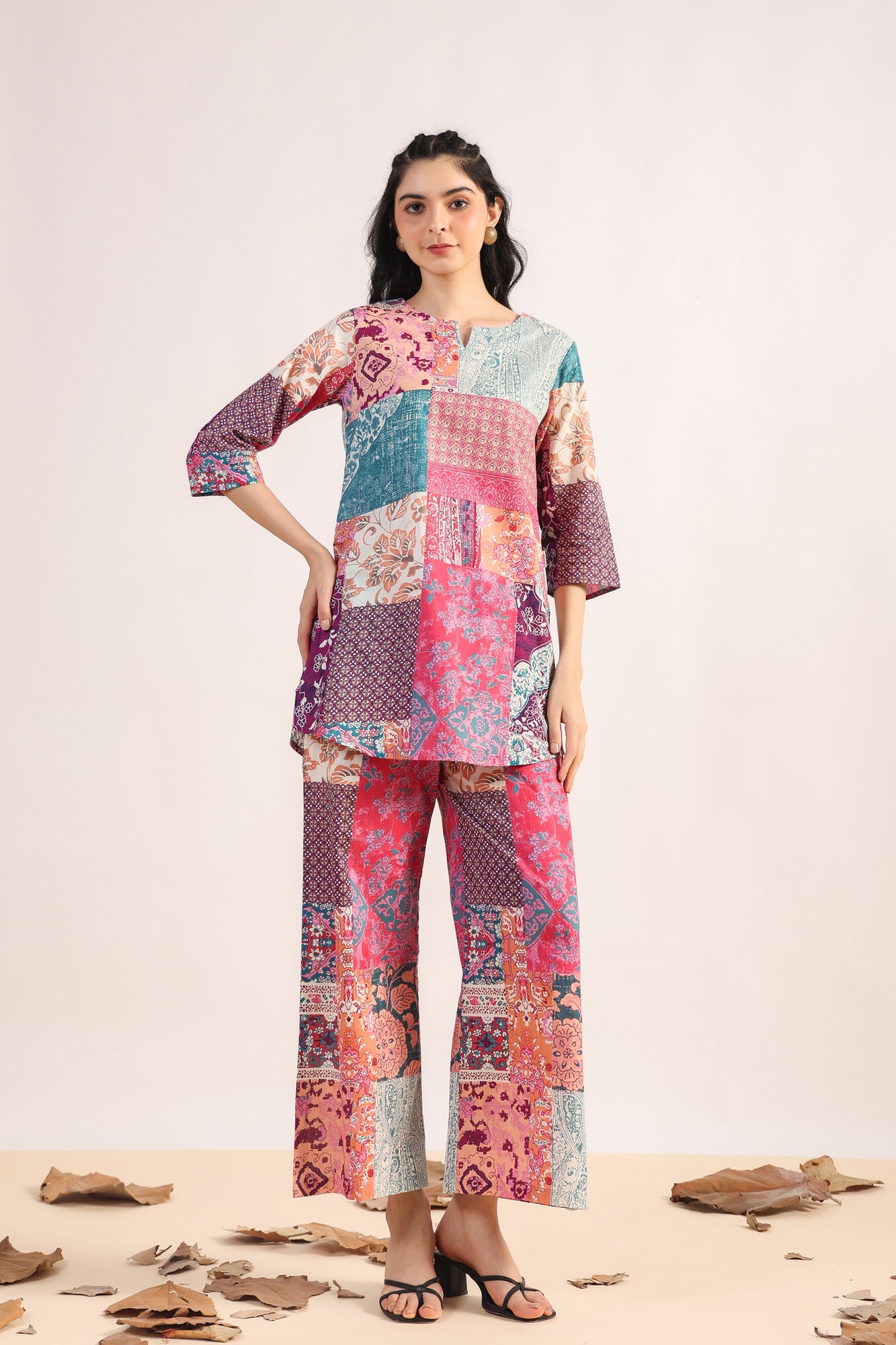 Jungle Gem Patch Palazzo Loungewear Set