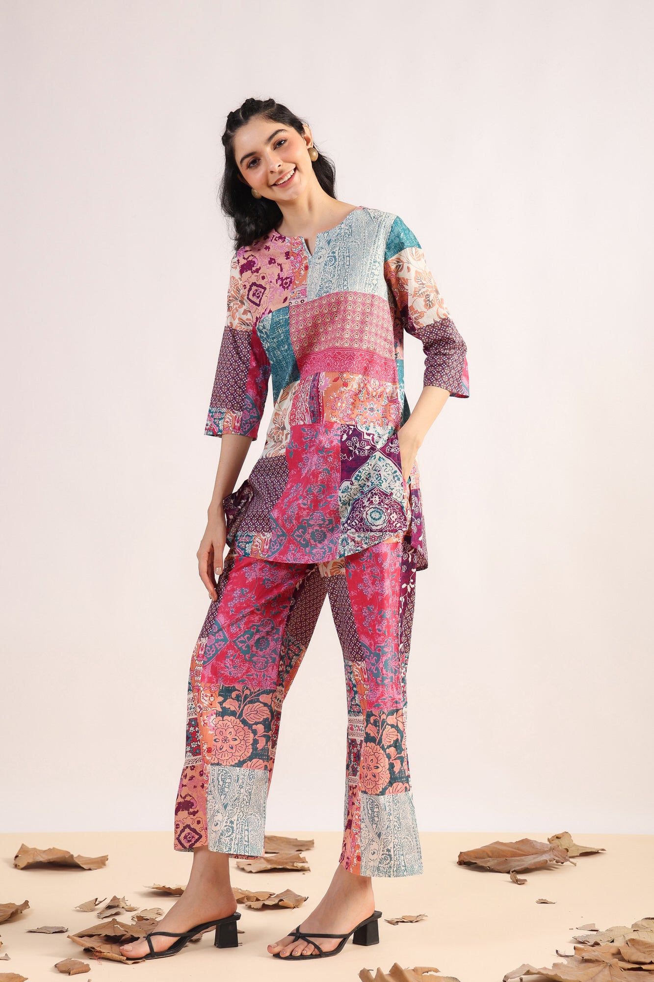 Jungle Gem Patch Palazzo Loungewear Set