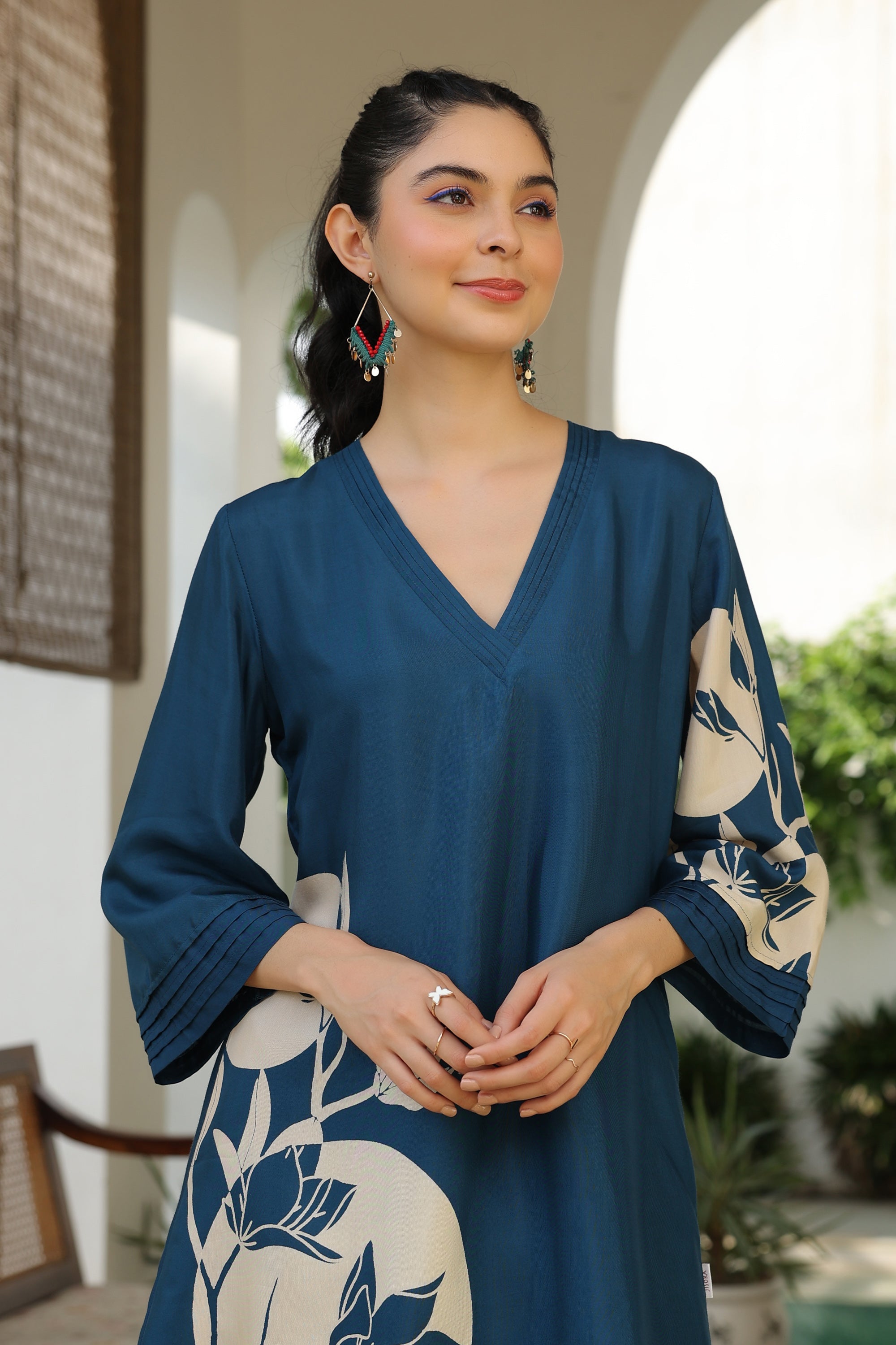 Playful Jade Ensemble Russian Silk Co-ord Set