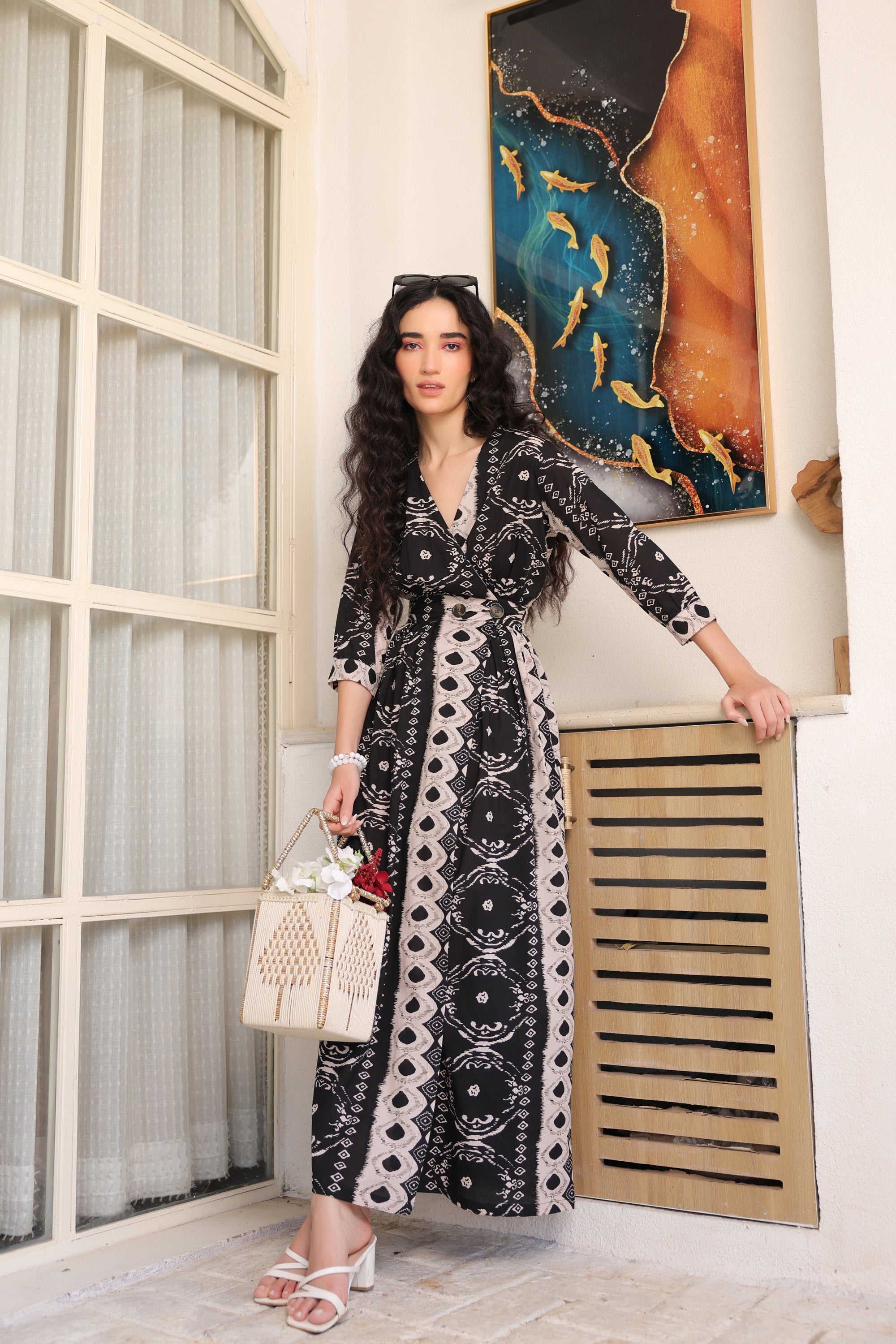 Iris Black Vintage Cotton Dress