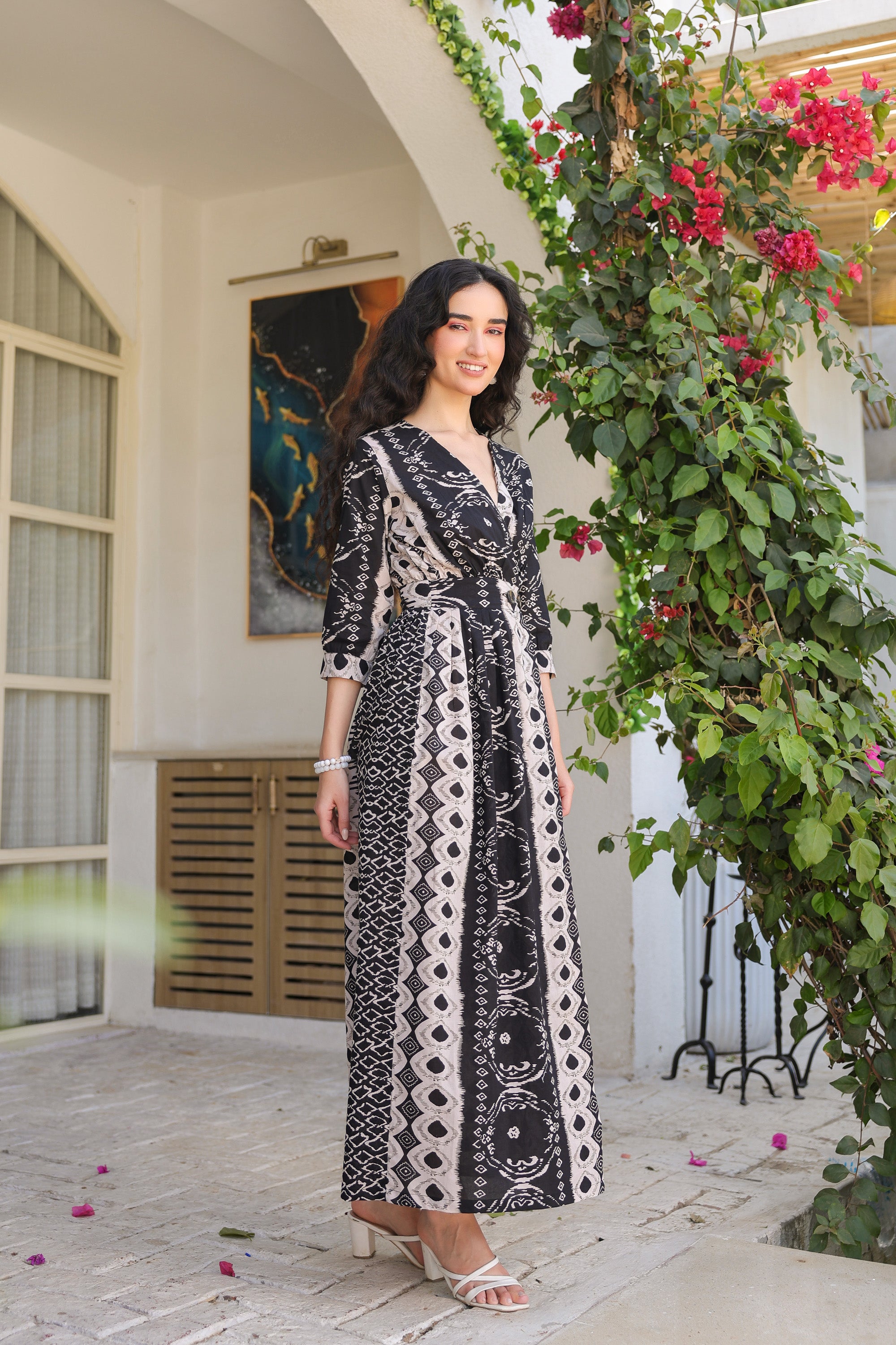 Iris Black Vintage Cotton Dress