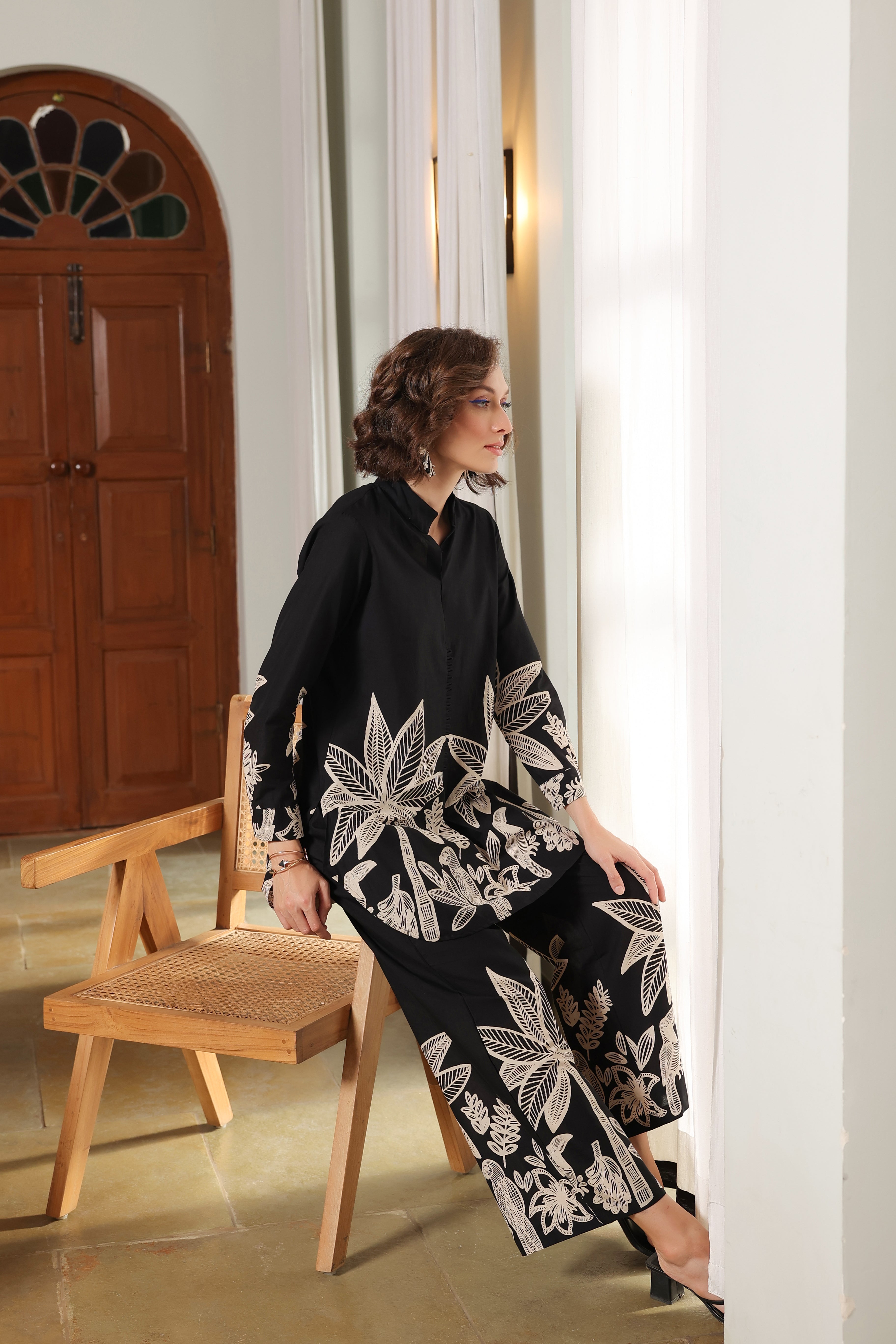 Midnight Aloha Printed Cotton Co-ord Set