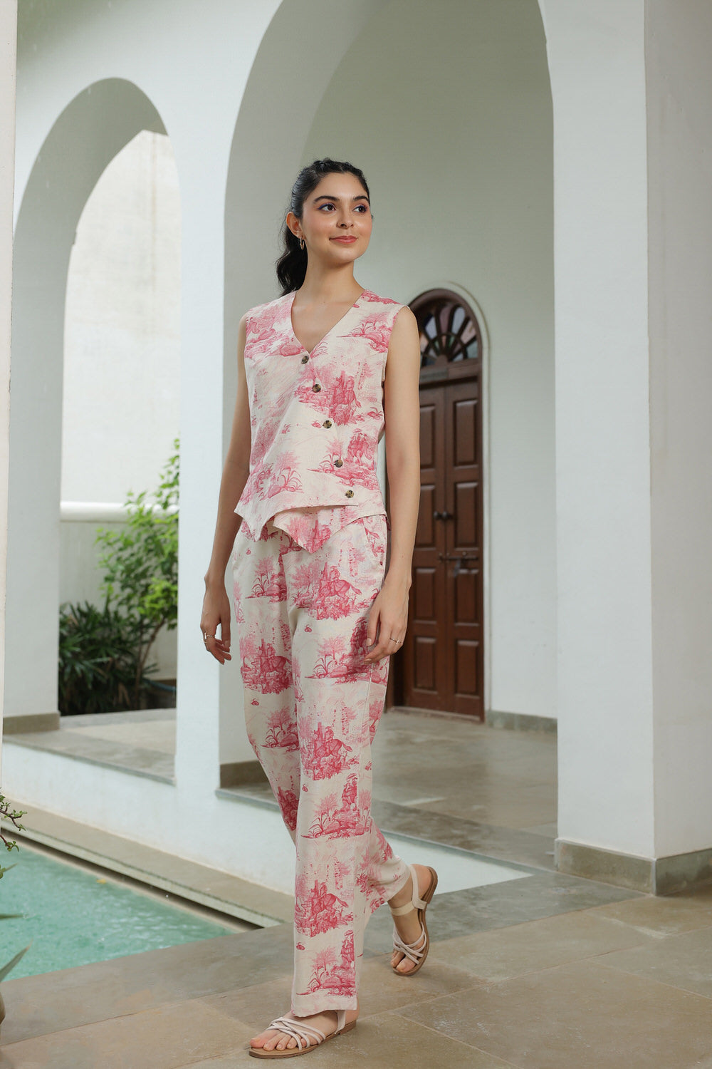 Rosy Retreat Cotton Flex Co ord Set