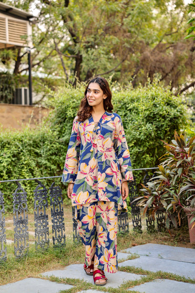 Floral Cotton Palazzo Co-ord Set