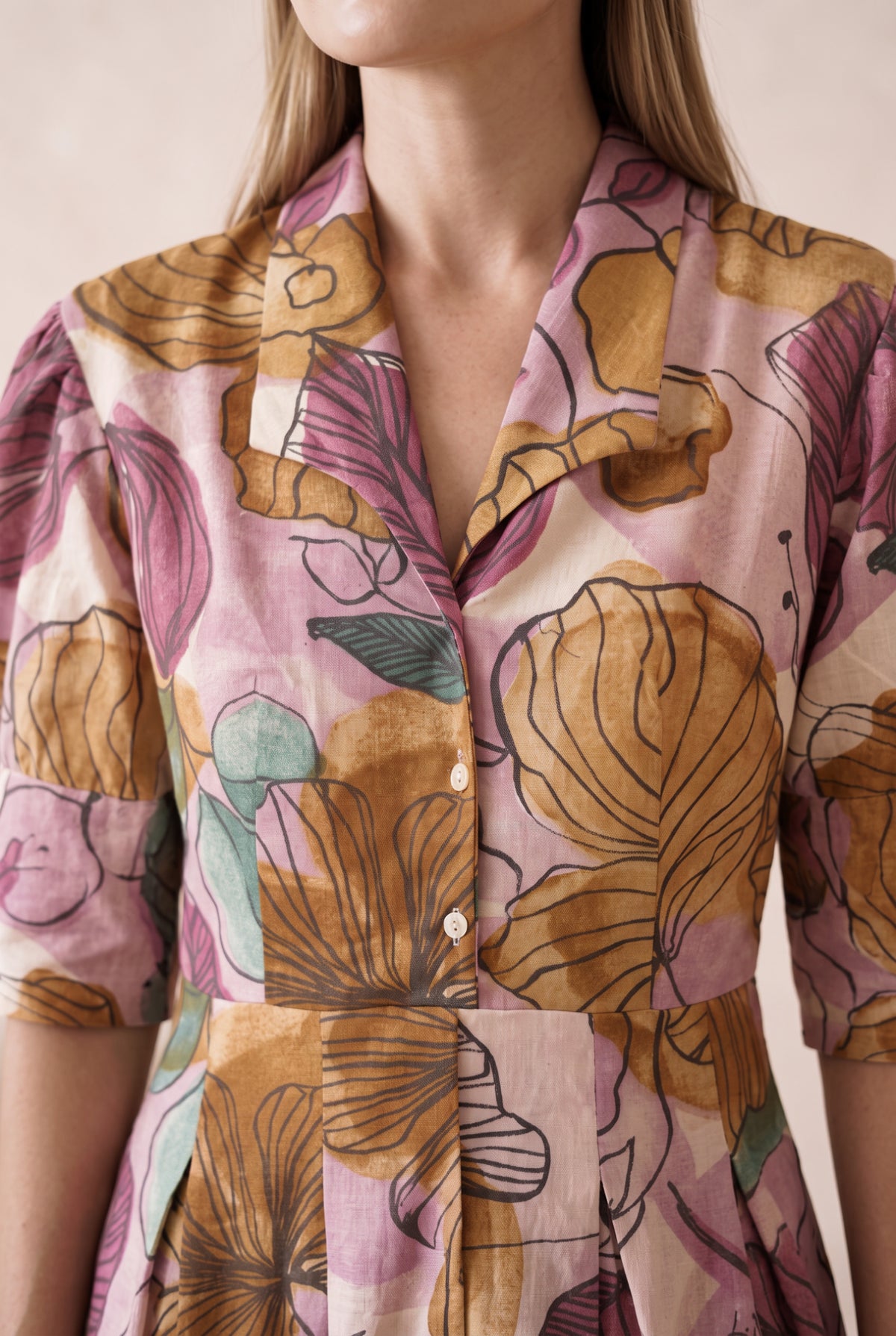 Botanical Bloom Multicloured Cotton Midi Dress
