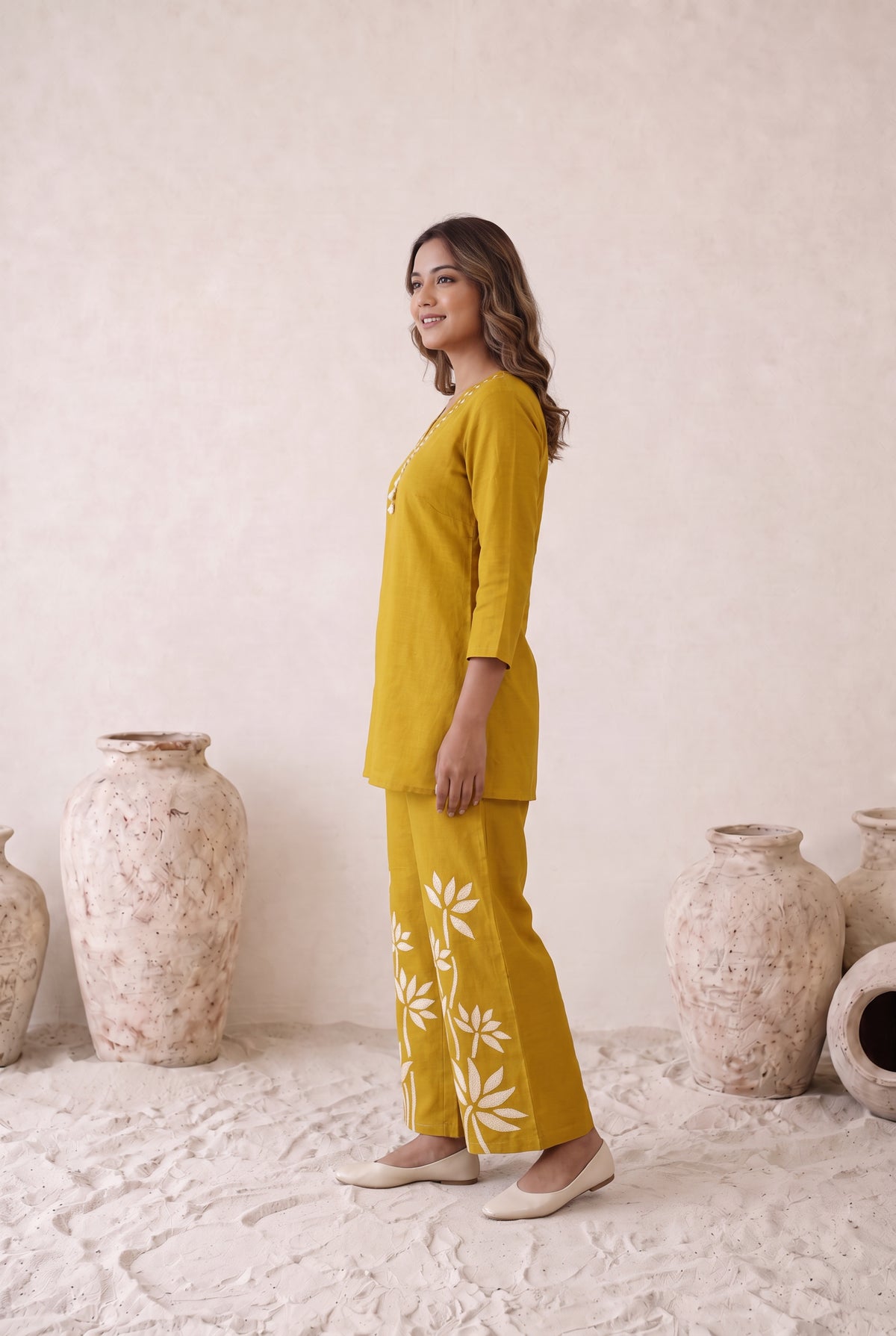 Mustard Bloom Floral Cotton Co-ord Set