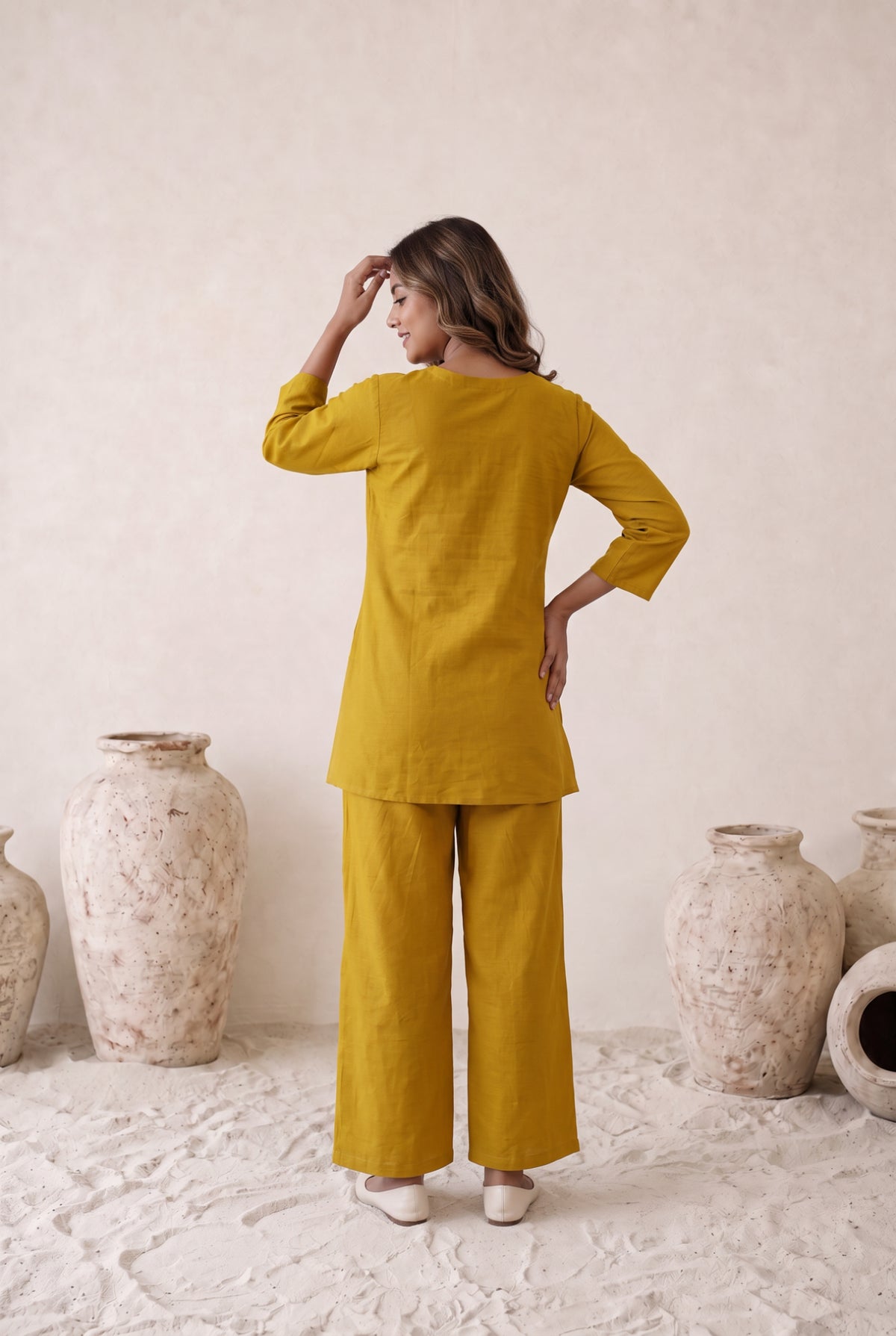 Mustard Bloom Floral Cotton Co-ord Set
