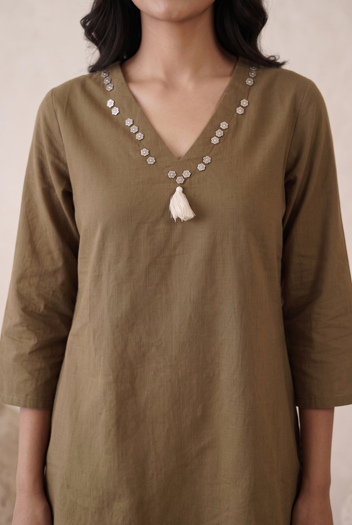 Brown Botanical Cotton Flex Co-Ord Set