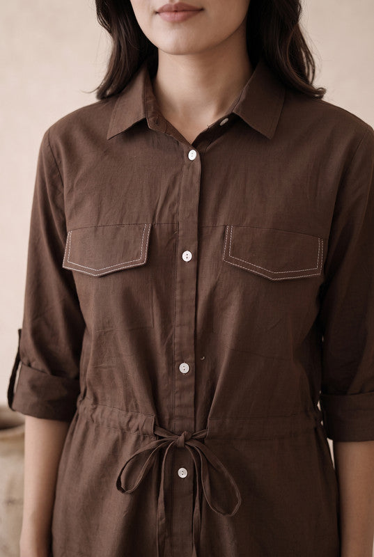 Chocolate Botanical Cotton Flex Co-Ord Set