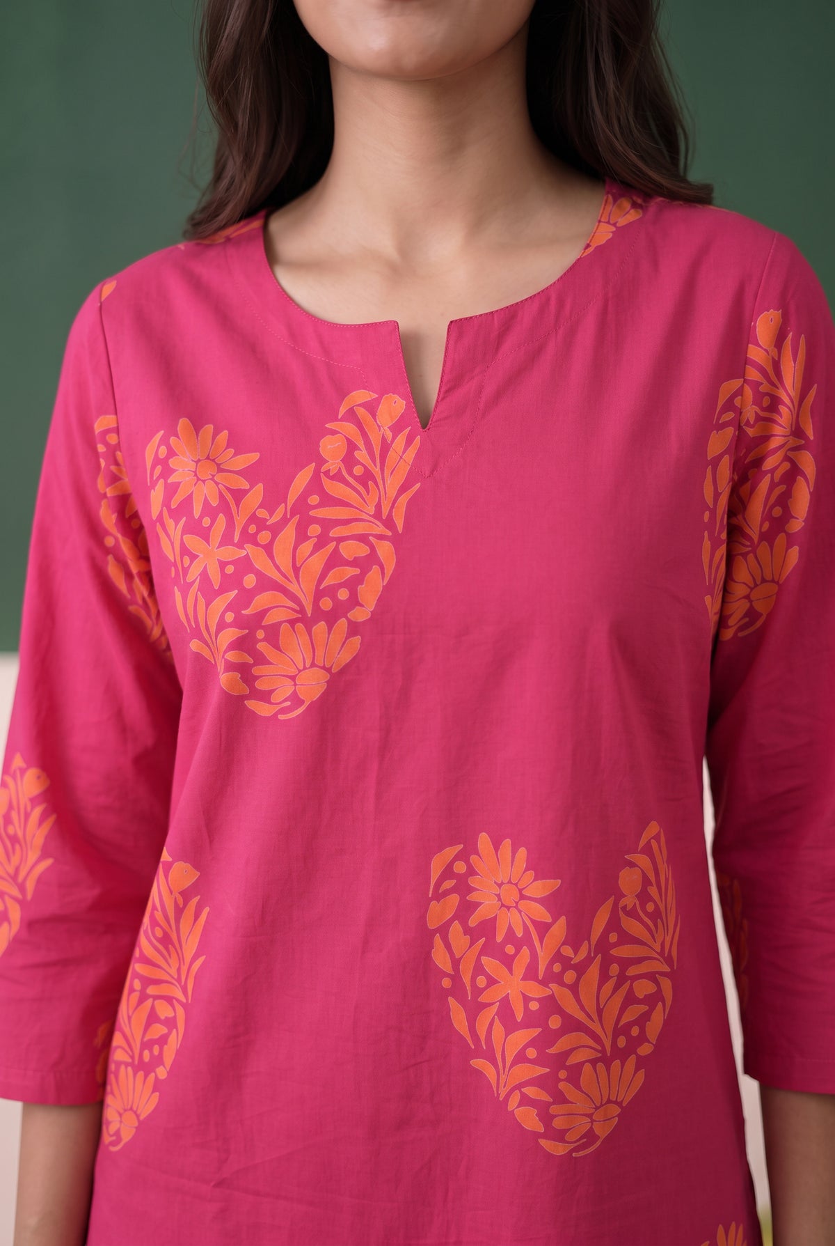 Pink Floral Motif Printed Cotton Co-ord Set