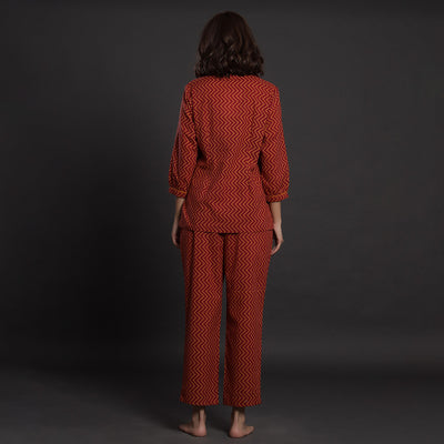 Glitched Stripes on Red Loungewear