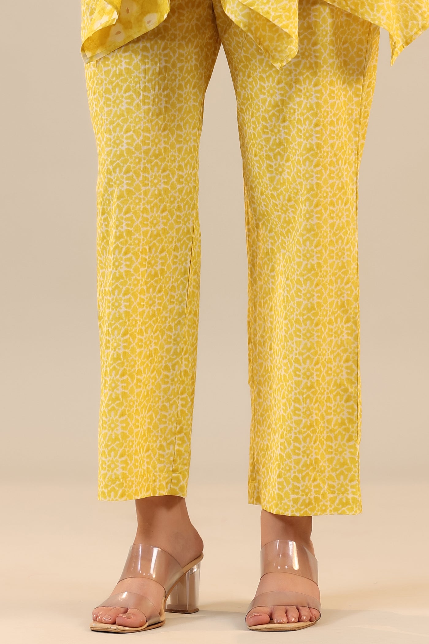 Yellow Batik Knot Cotton Loungewear Set