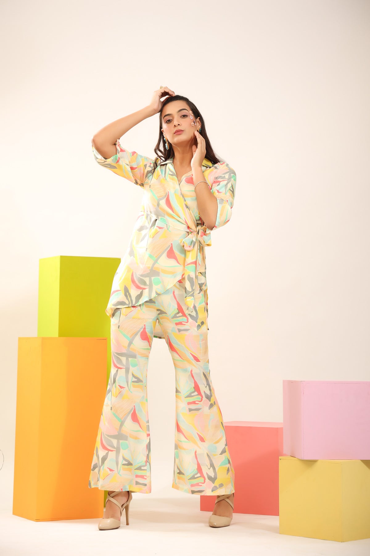 Abstract Canopy Muslin Silk Co-ord Set
