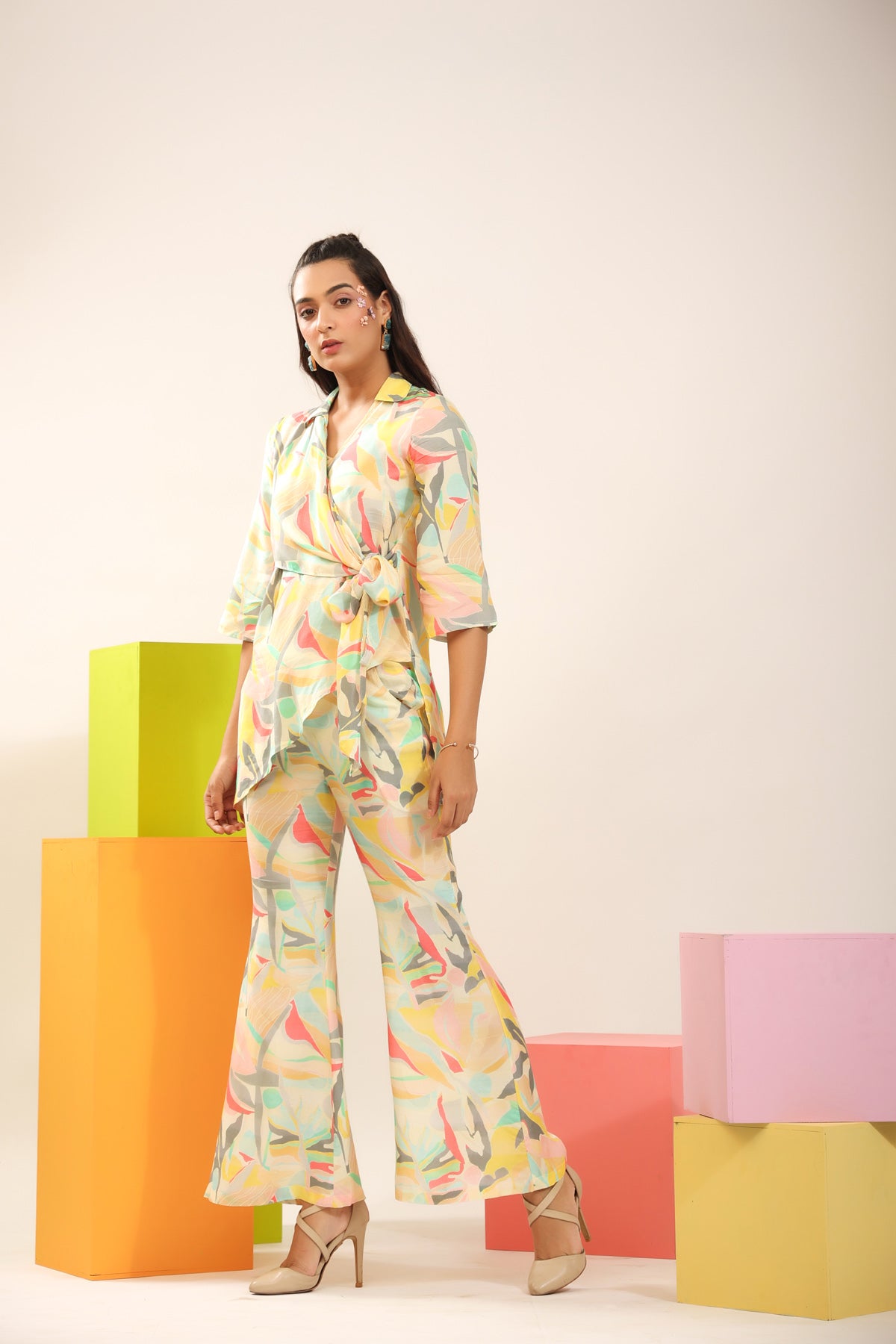 Abstract Canopy Muslin Silk Co-ord Set