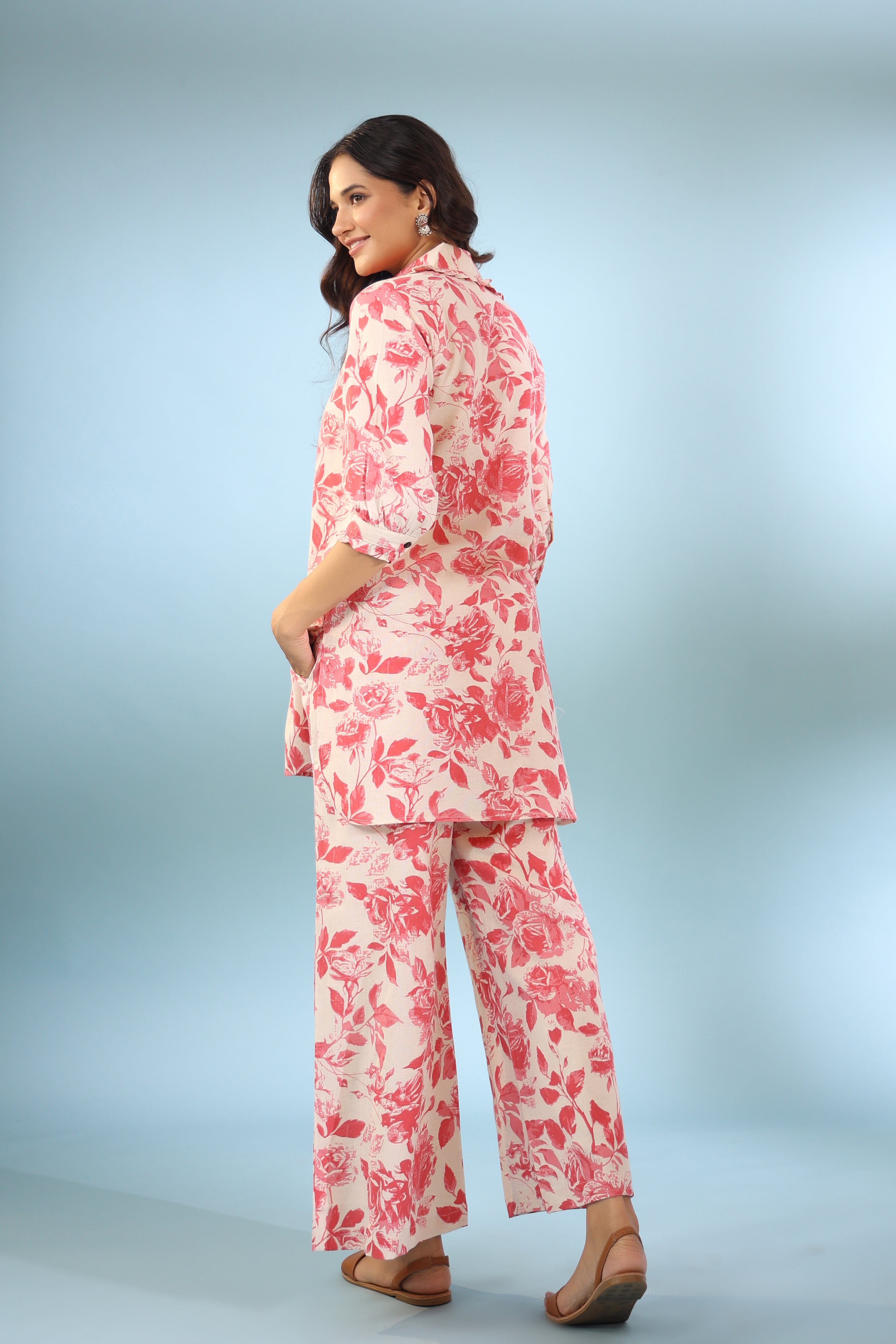 Primrose Off White Cotton Palazzo Loungewear Set