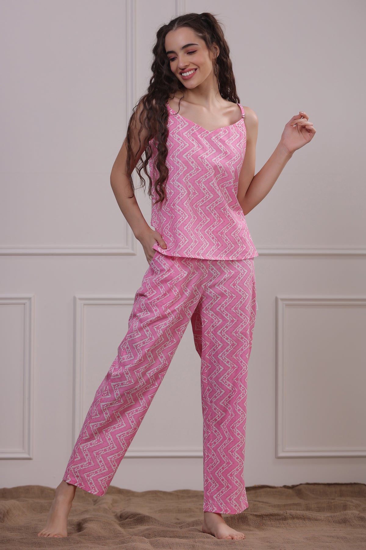 Floral Patterns on Pink Three Piece Set