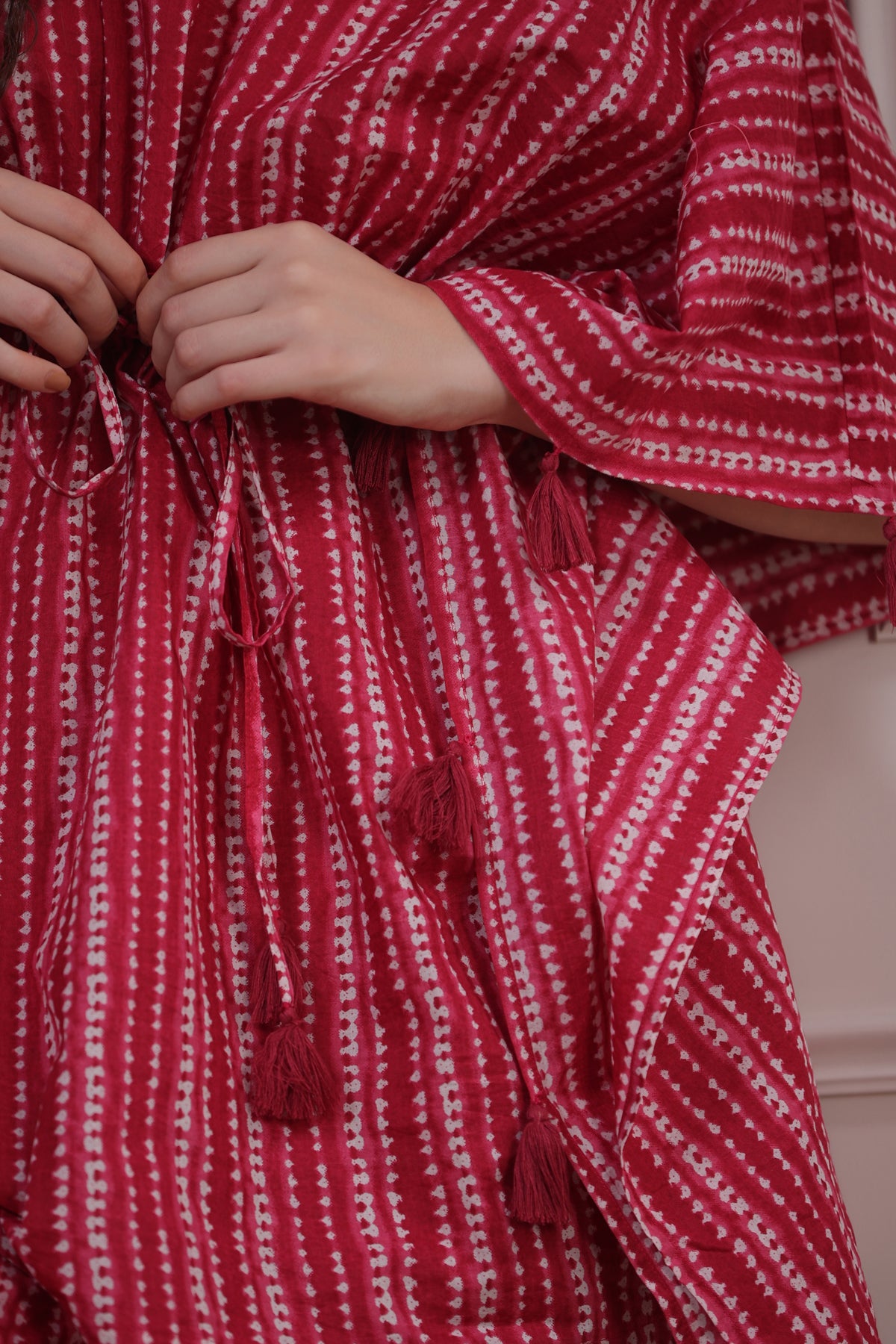 Raspberry Shibori Kaftan Pyjama Set