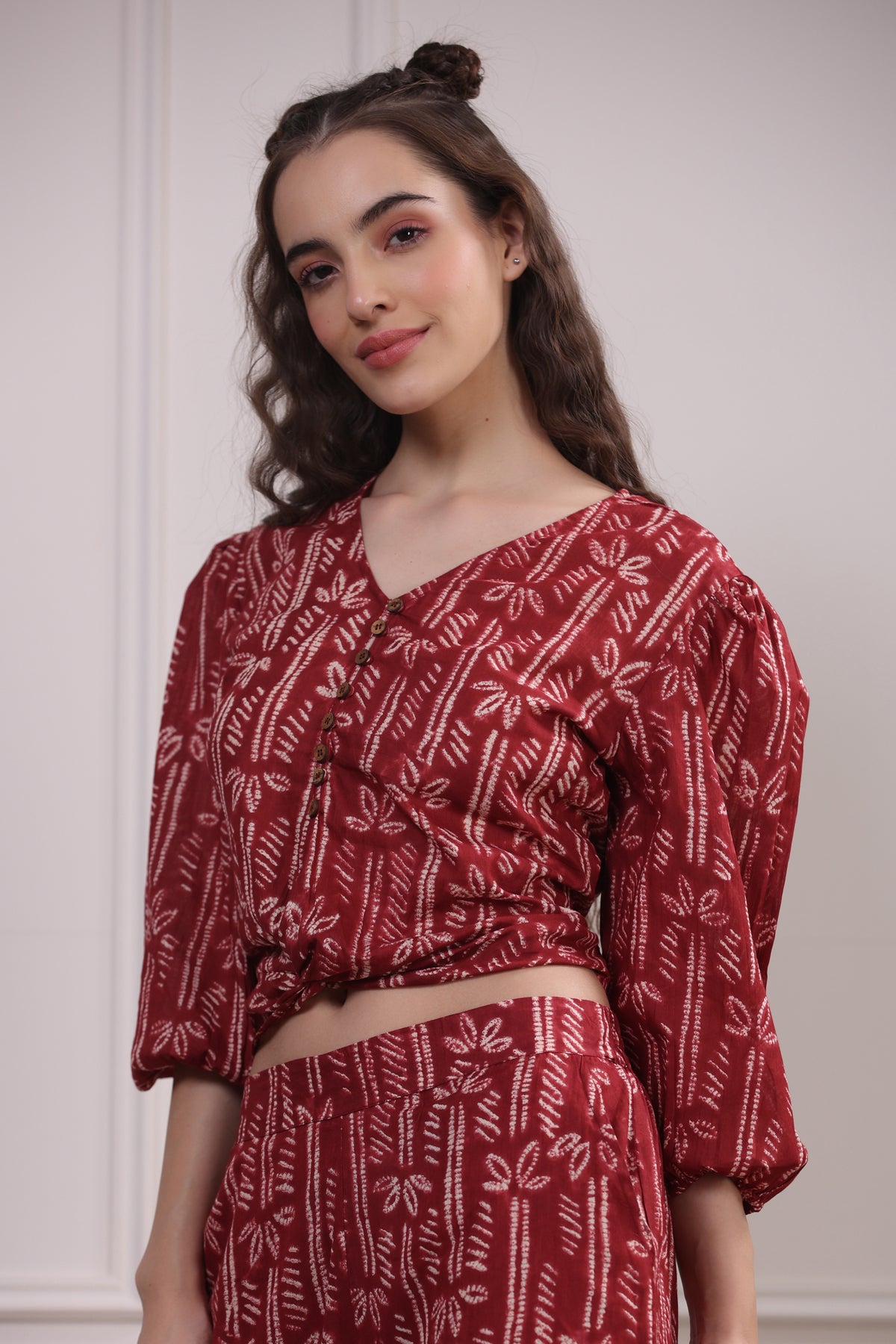 Bloom Maroon Co-ordinate Set