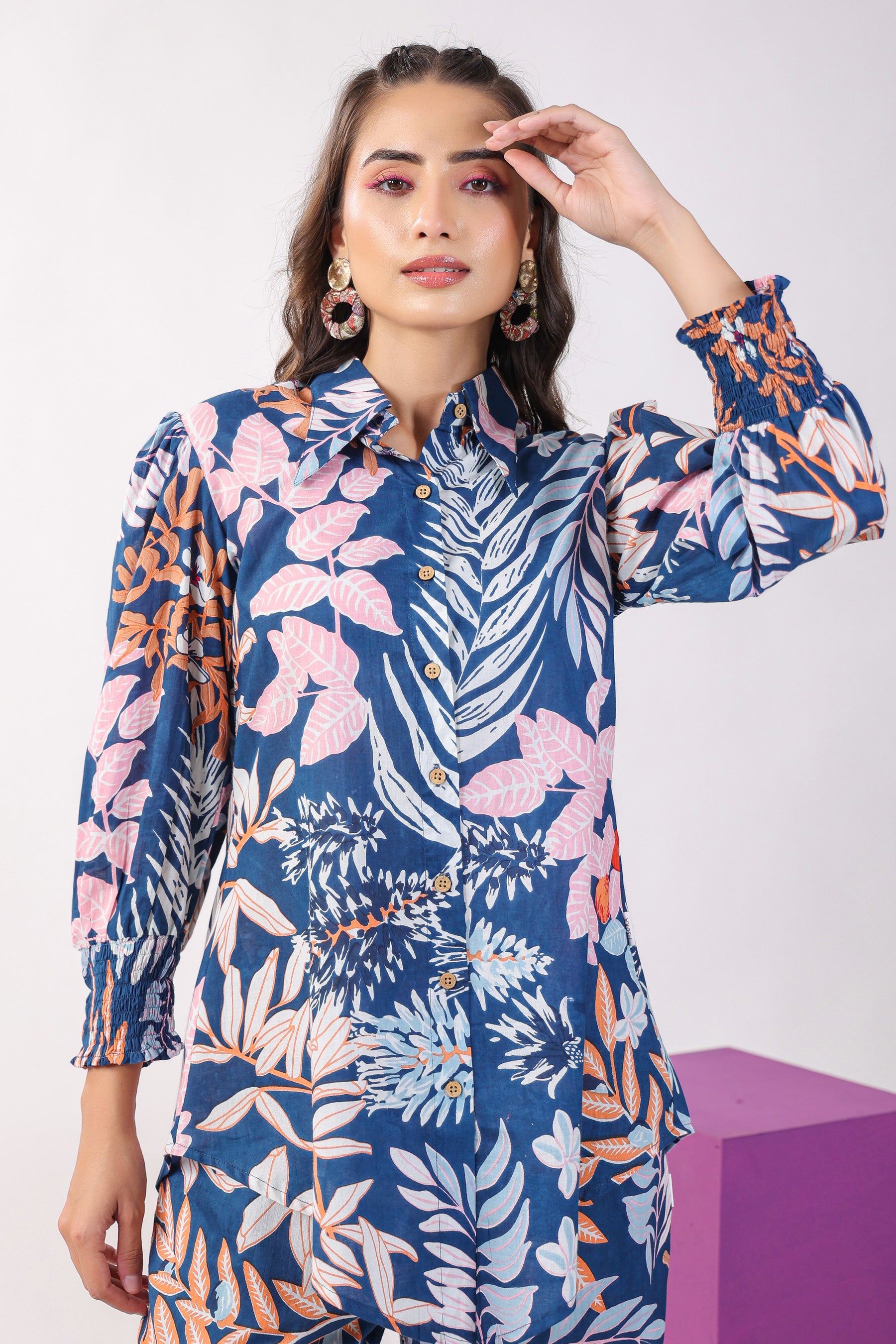 Leaves on Indigo Lounge Co-ord Set