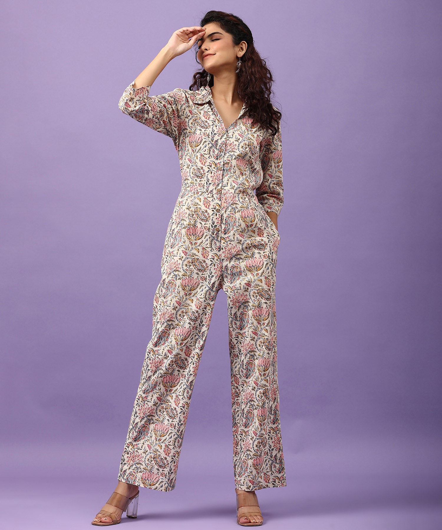 White Bloom Cotton Jumpsuit