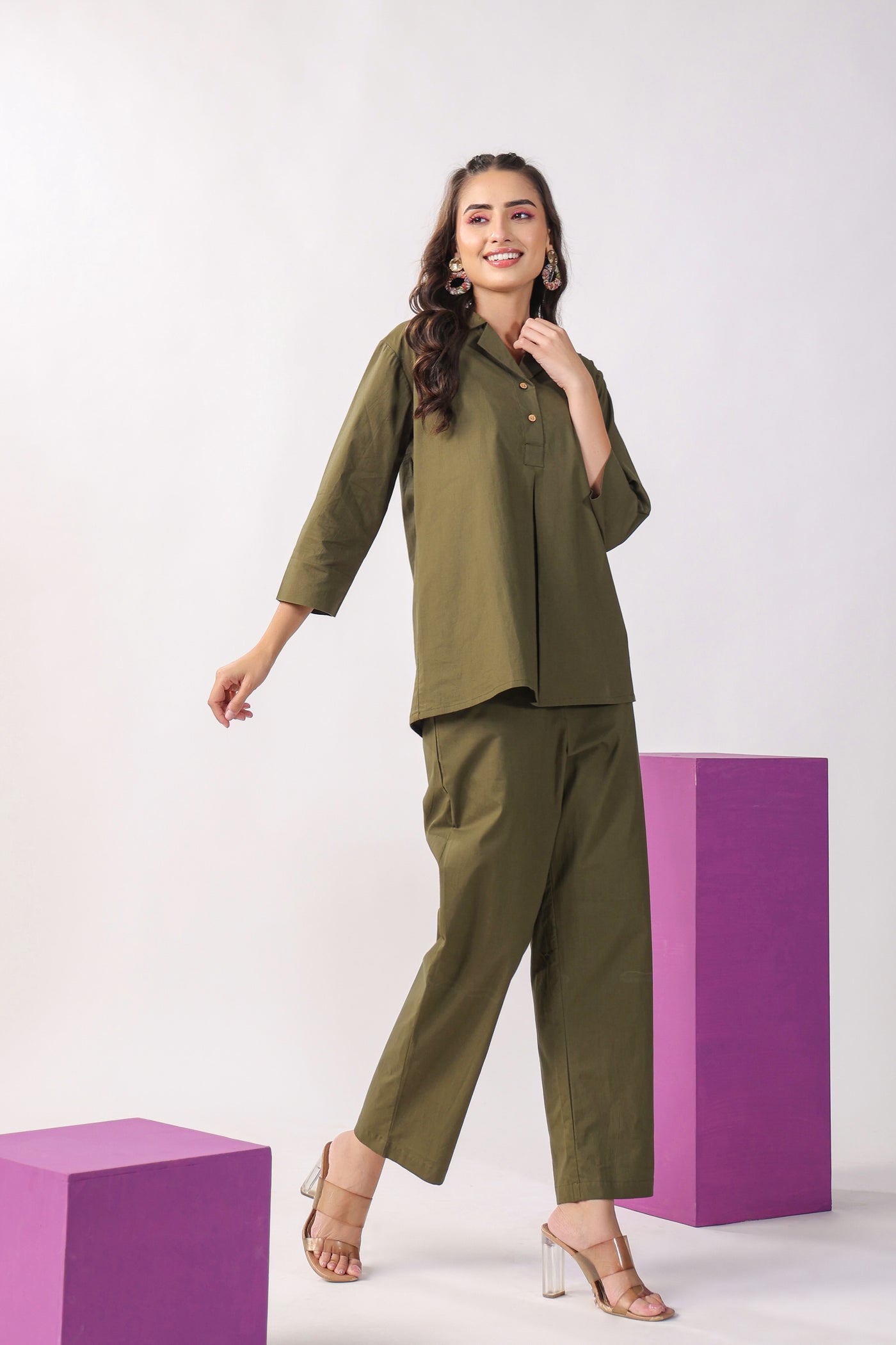 Classic Olive Cotton Co-ord Set