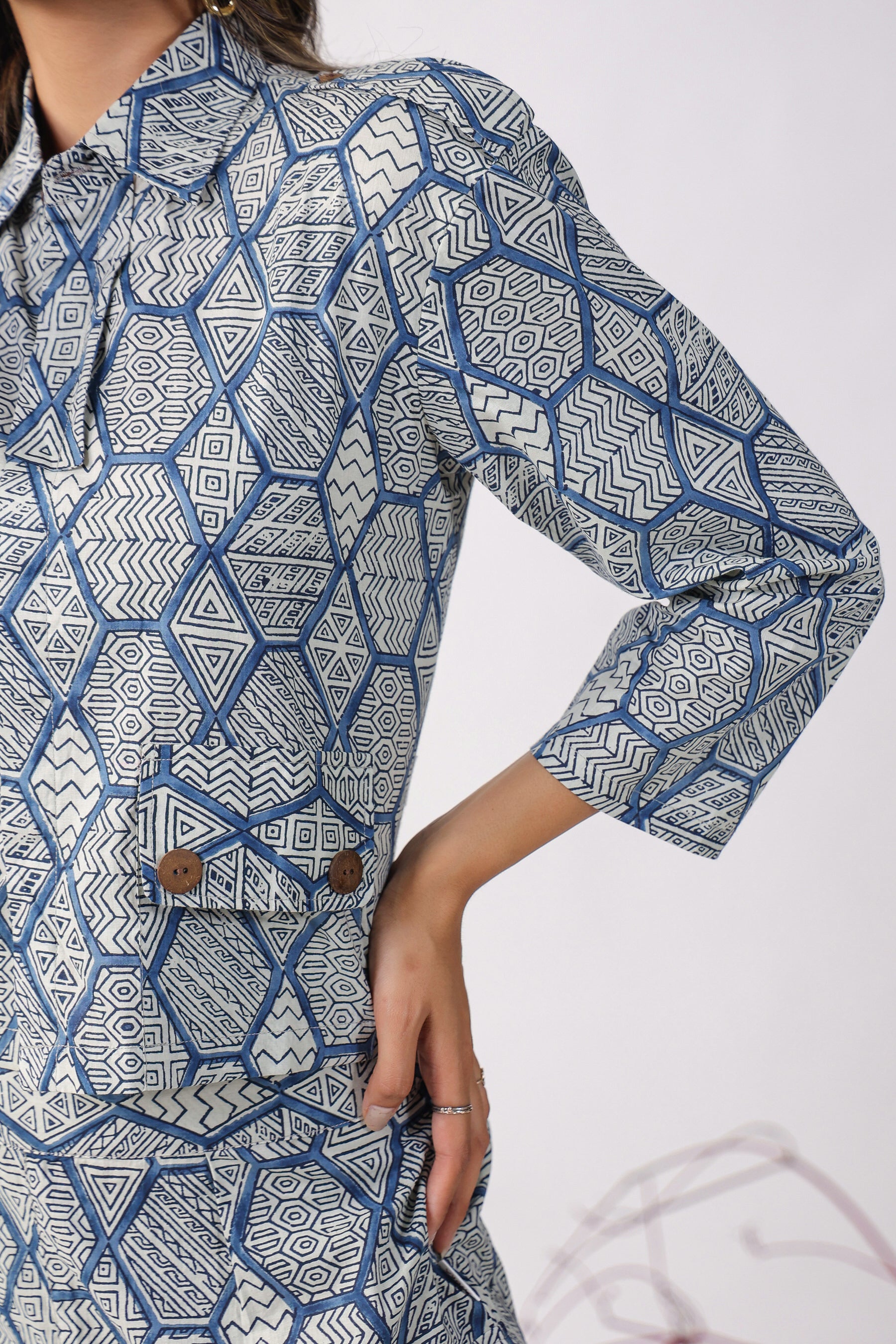 Geometrical Print on Cotton Co-ord Set