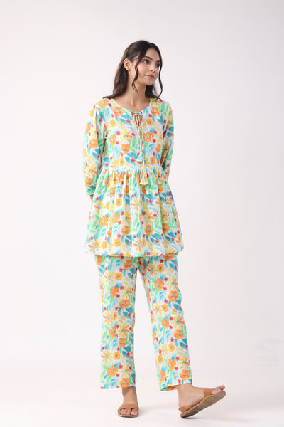 Floral Fiesta Cotton Loungewear Set