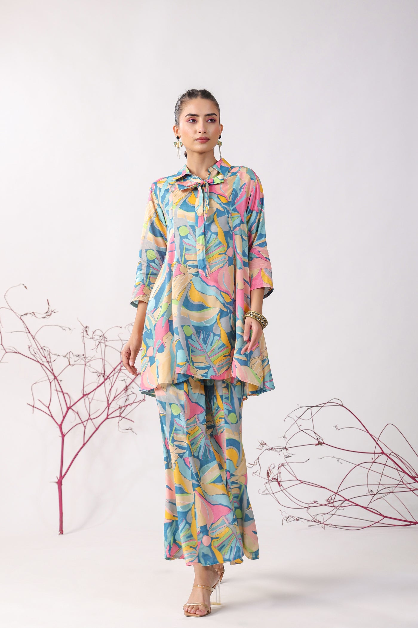 Abstract Pop Muslin Co-ord Set