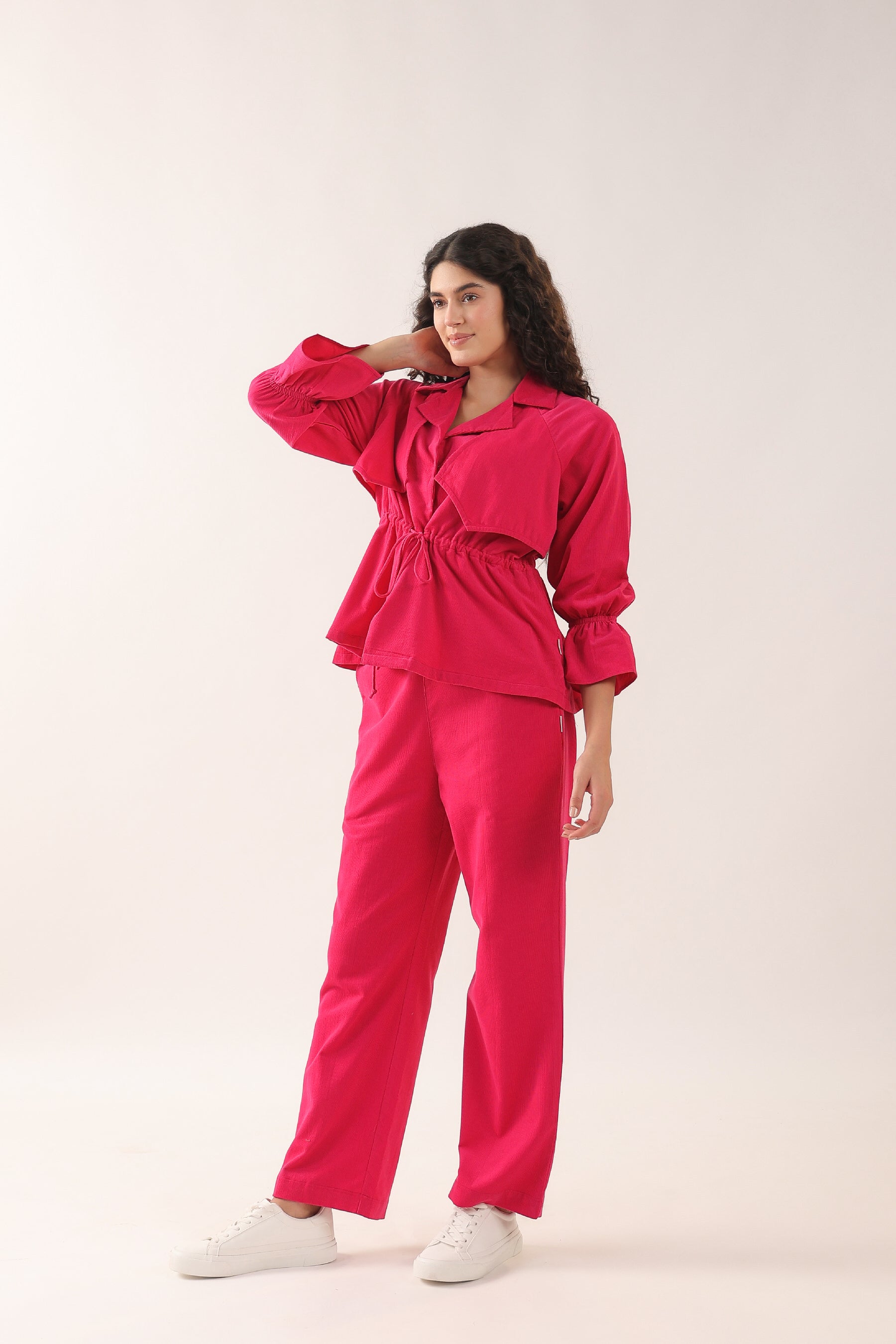 Cranberry Popsicle  Cotton Corduroy Coord Set