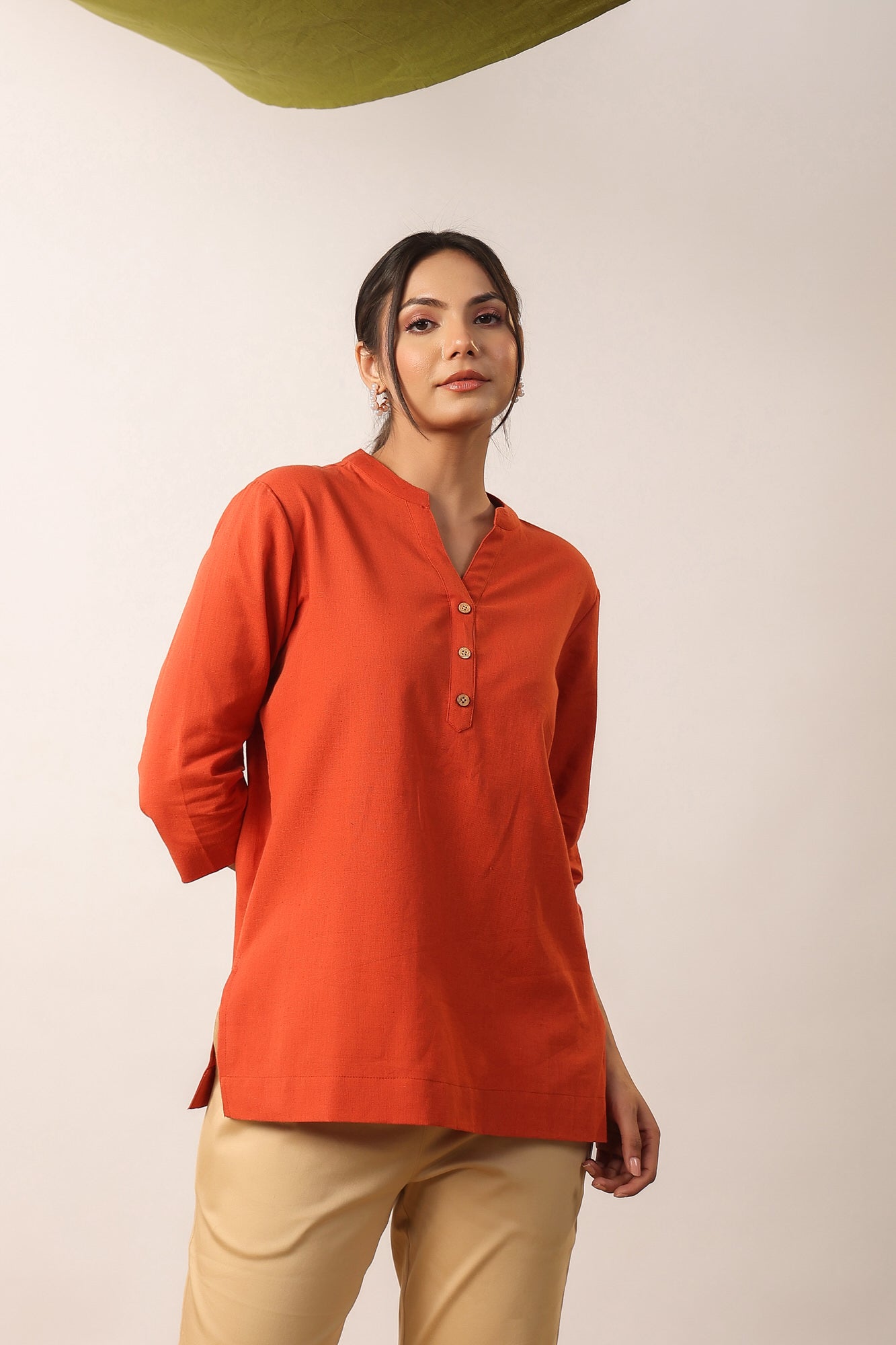 Orange Rust Cotton Top