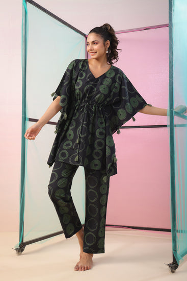Buy kaftan top style cotton pyjamas and night suit set online – JISORA