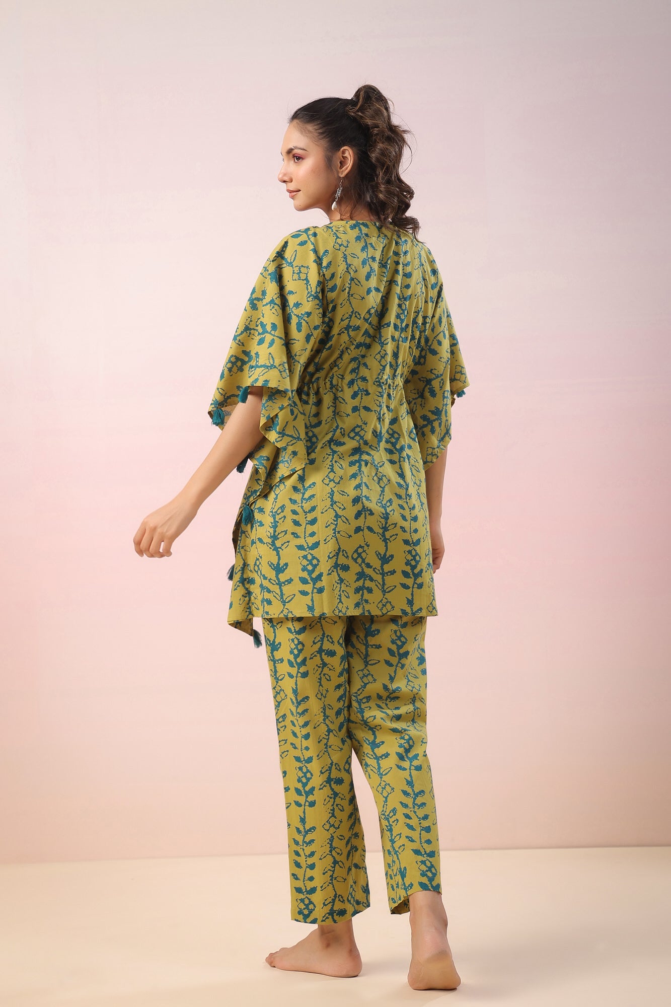 Flowing Leaves Kaftan Co-ord Set