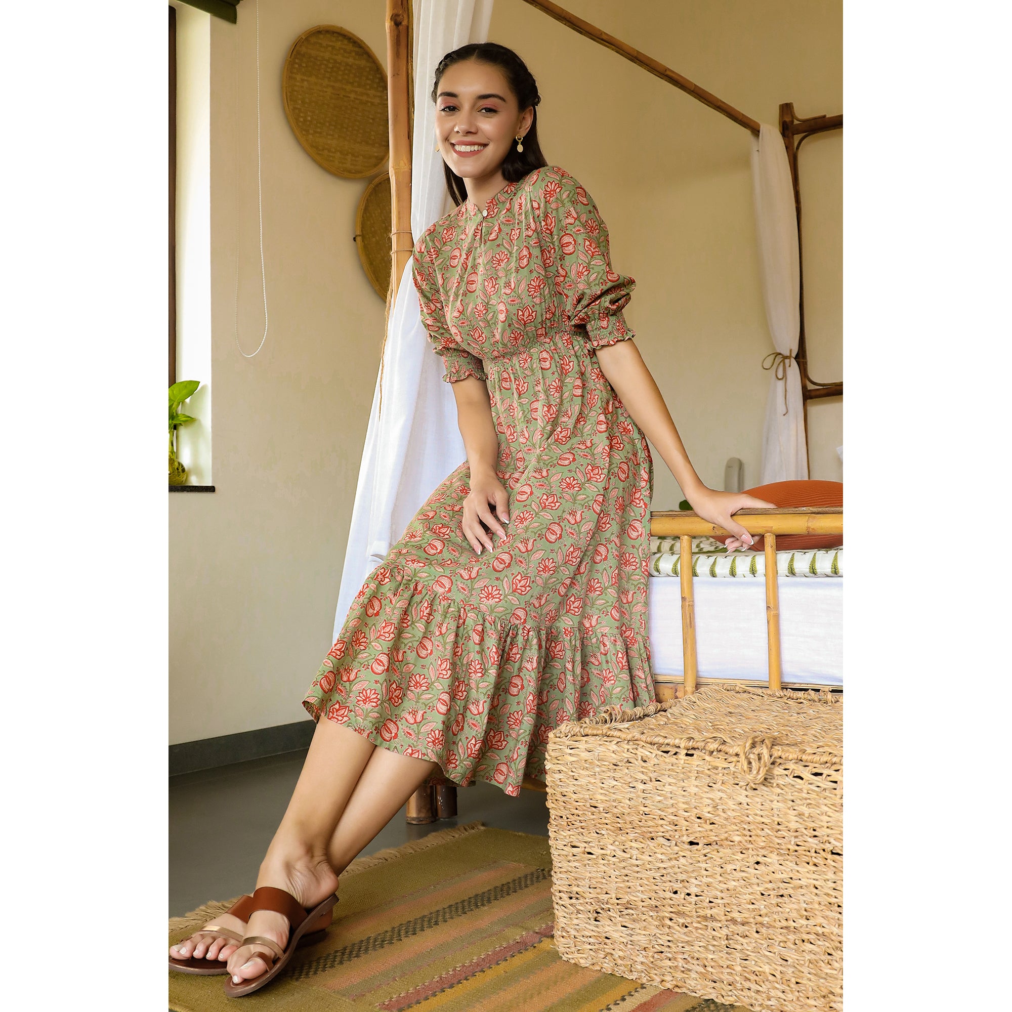 Nomadic Folk Paisley on Midi Dress