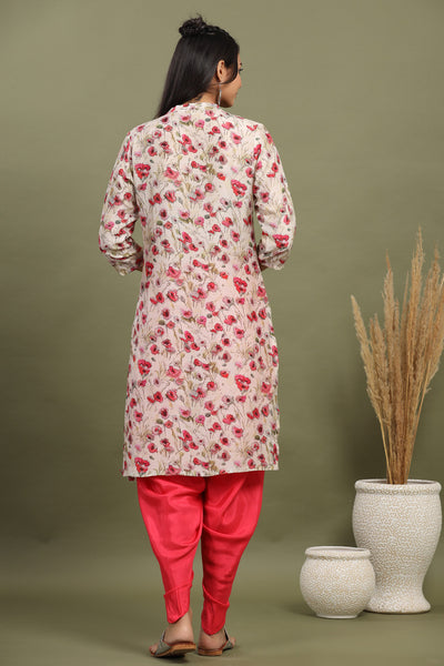 Floral Twines Top with Tulip Pants Muslin Silk Co-ord Set