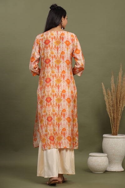 Ikat Poise Top with Palazzo in Muslin Silk Co-ord Set